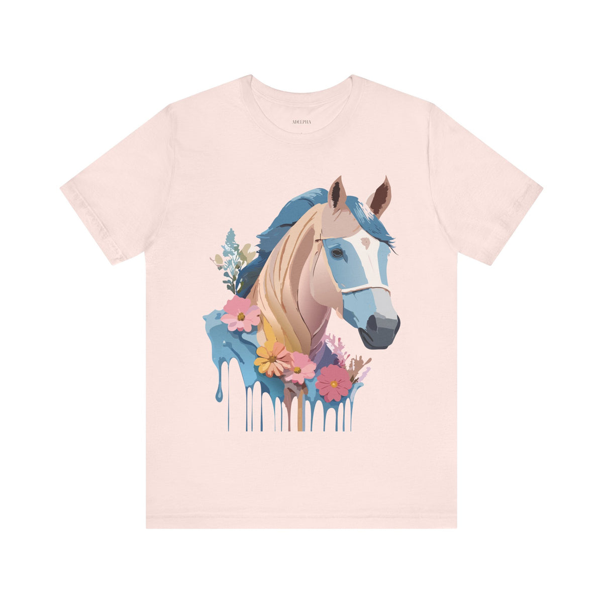 Horse Graphic Unisex Cotton Bella+Canvas Tee with Art Animal Design e308