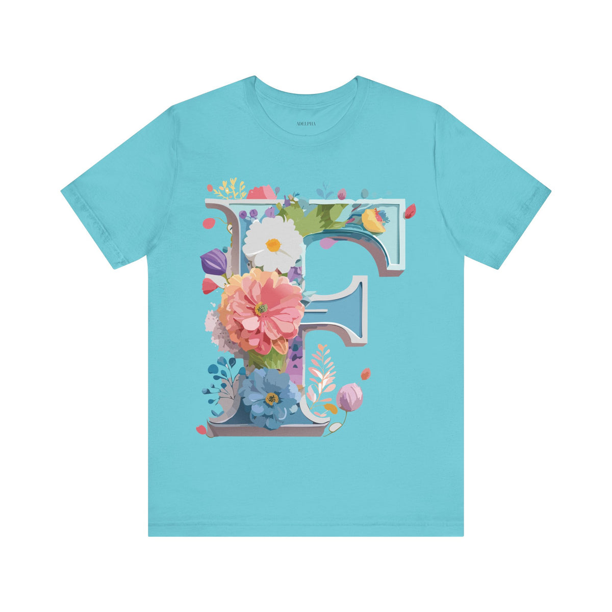 Letter F Graphic Unisex Cotton Bella+Canvas Tee with Art Letter Design