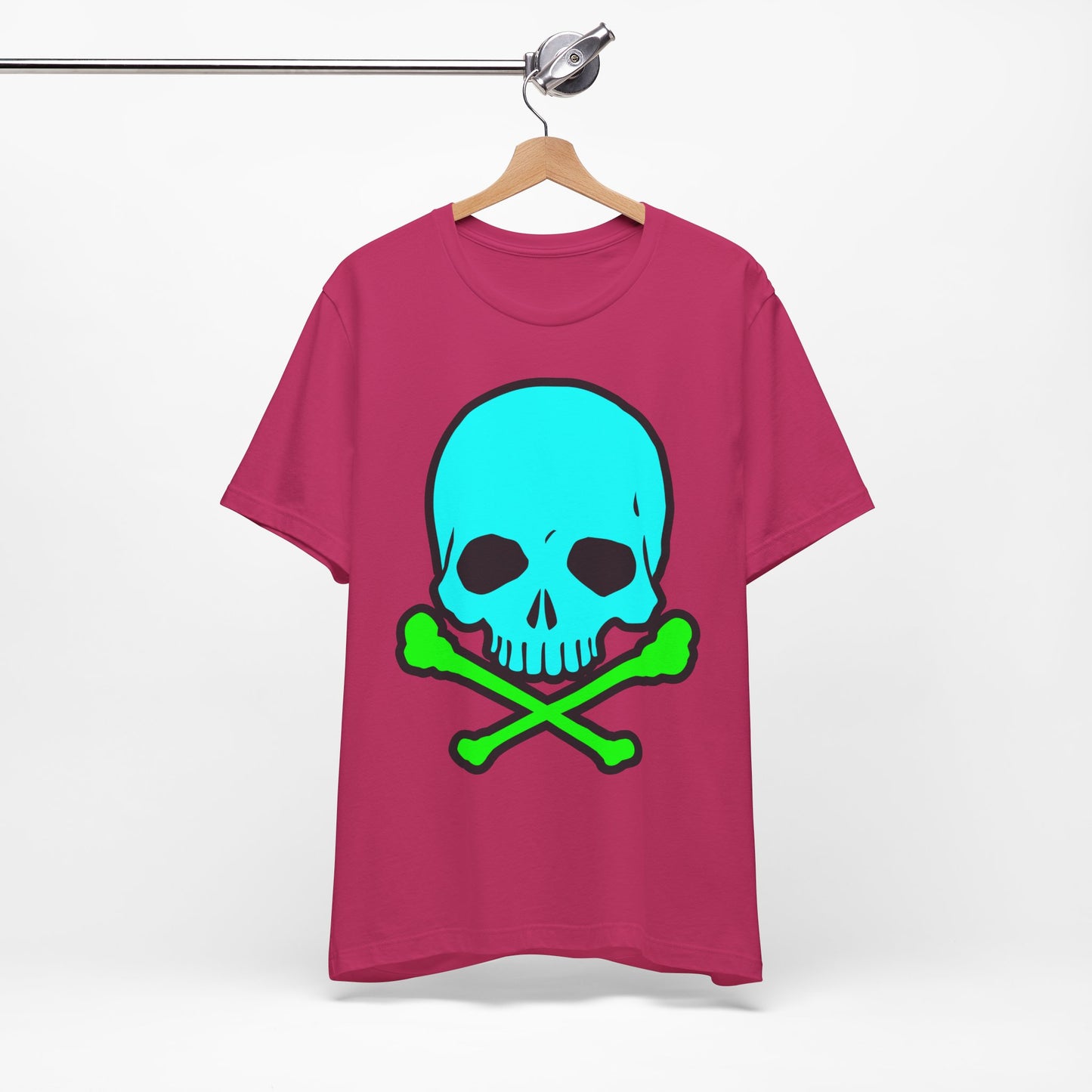 Blue Skull Graphic Design Tee, Skull Shirt, Vintage Tees, Art Design T-Shirt, Vintage Graphic Tee, Art Shirts with Skulls