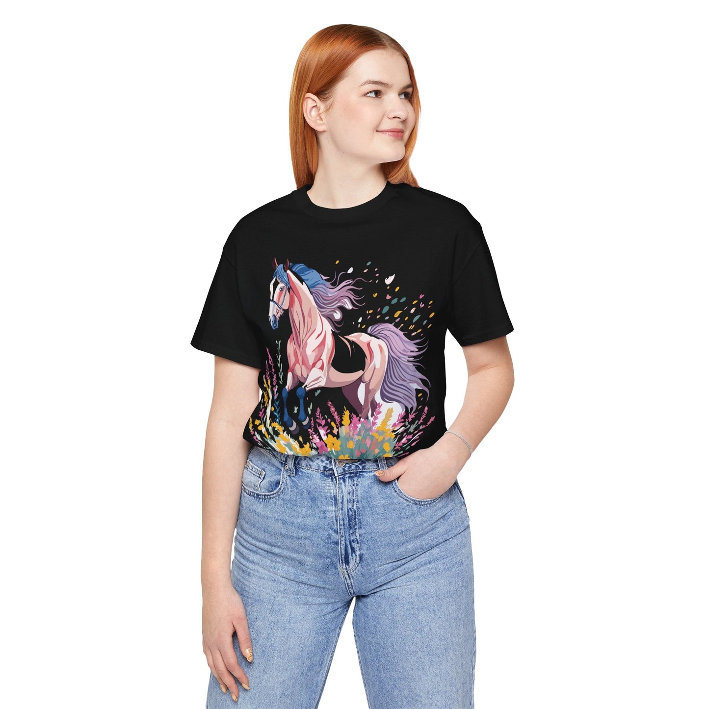 Horse Graphic Tee Unisex Short Sleeve Jersey Shirt Adelpha Vintage Inspired Art Collection