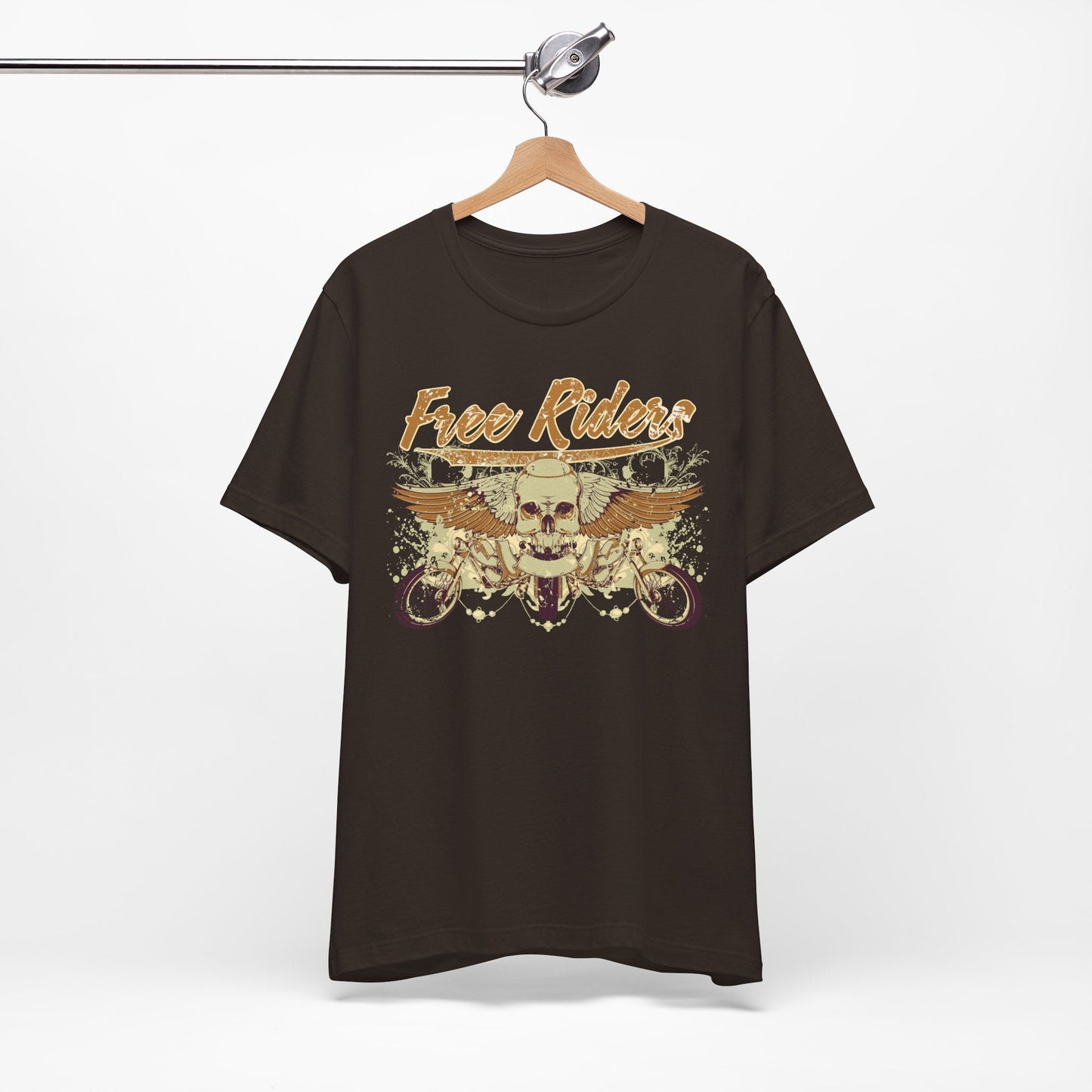 Free Riders Skull Motorcycle Tee Biker Graphic Art Design T-Shirt A-1