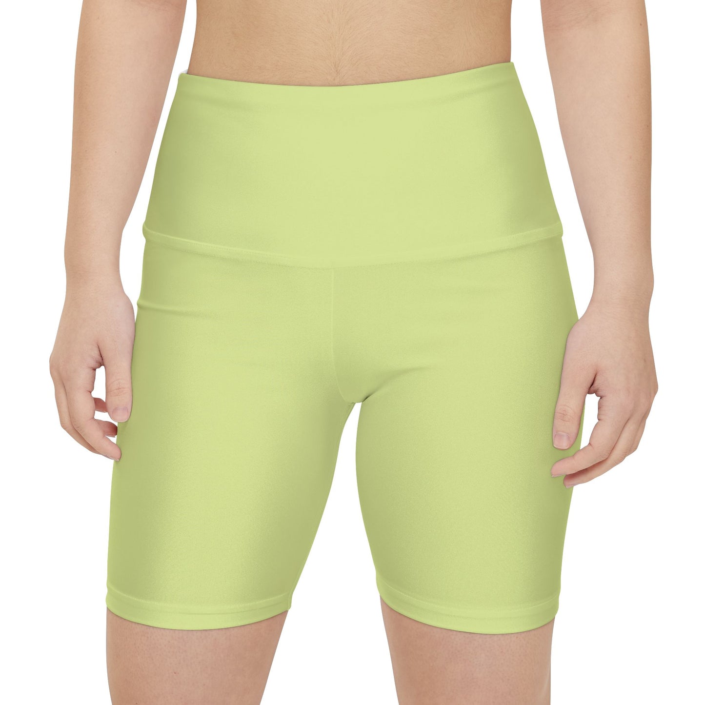 Green Tea Women's Lime Green Workout Shorts — High-Waist Active Biker Shorts for Gym & Yoga