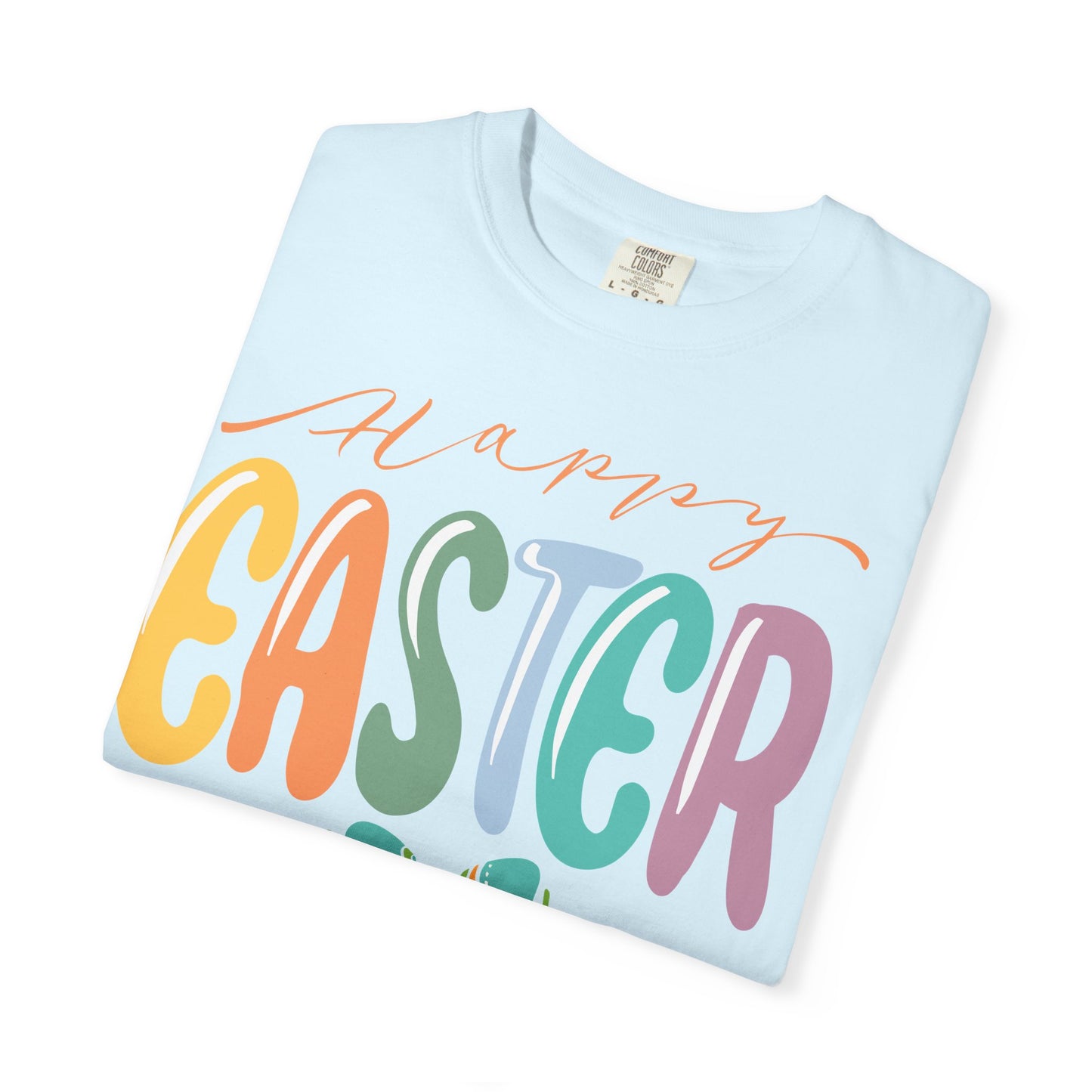 Happy Easter T-Shirt, Tee Shirt with Easter Signature, T Shirt with Easter Prints, Tee Shirt with Easter Design