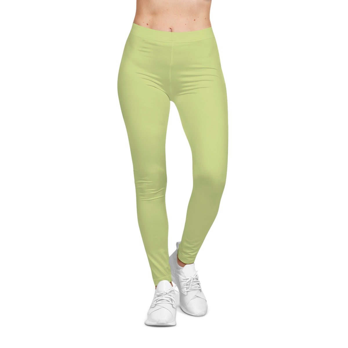 Green Tea Color Women's Poly-Span Casual Leggings XS-2XL