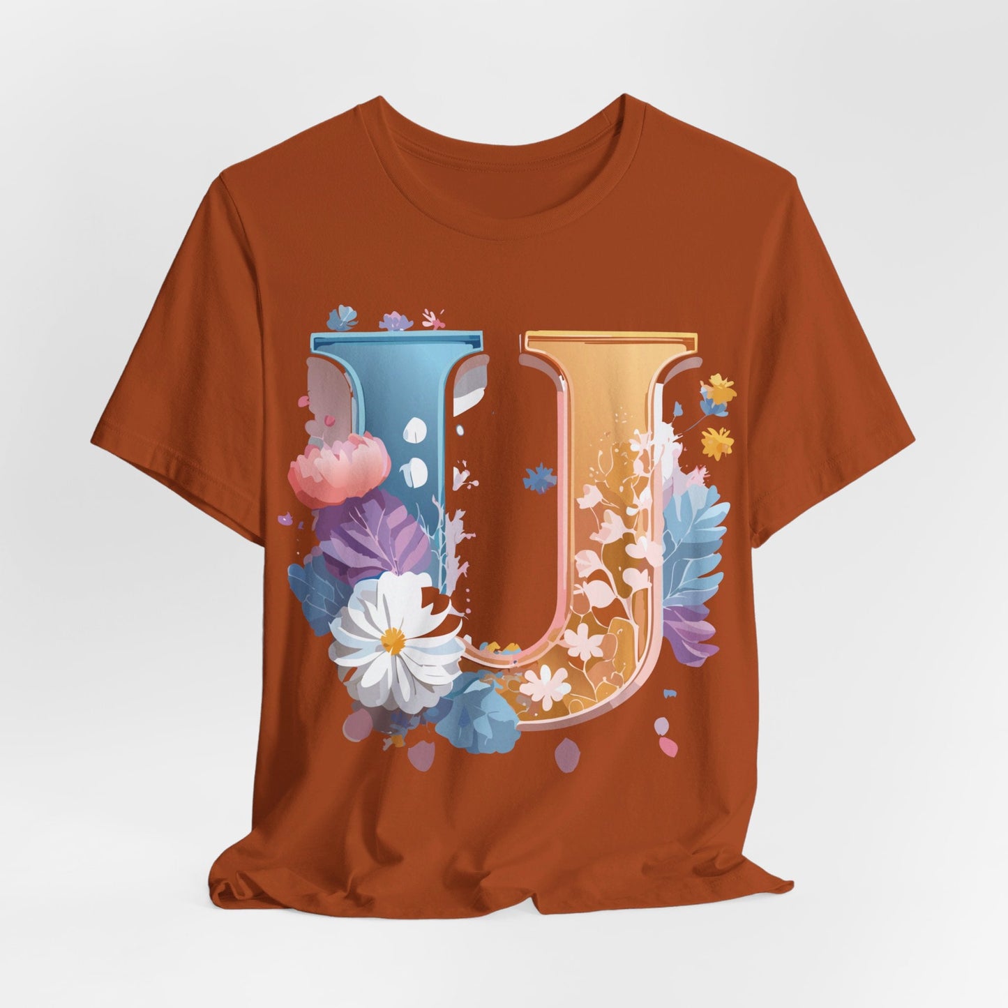 Letter U Graphic Tee Unisex Jersey Short Sleeve Premium Adelpha Art Design Shirt