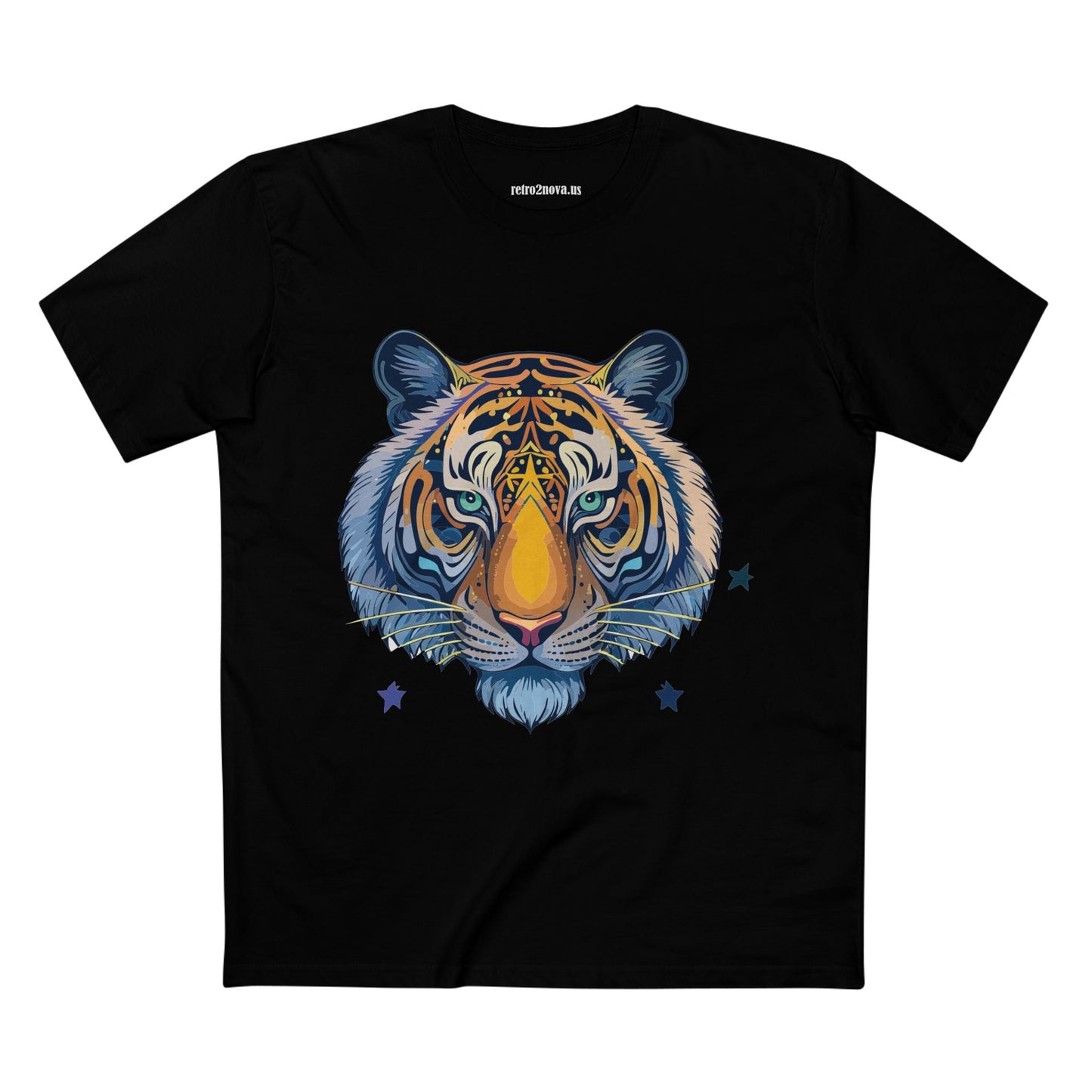 Unisex Tiger Shirt Premium Cotton Staple Tee With Original Art Design From Retro2Nova Art Collection For Everyday Comfort