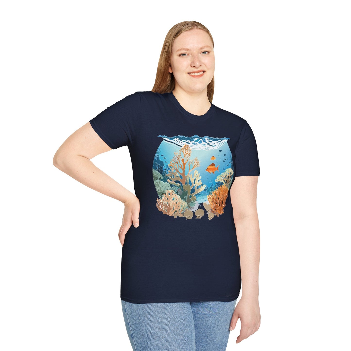 Ocean Graphic Unisex Softstyle Cotton Tee 1