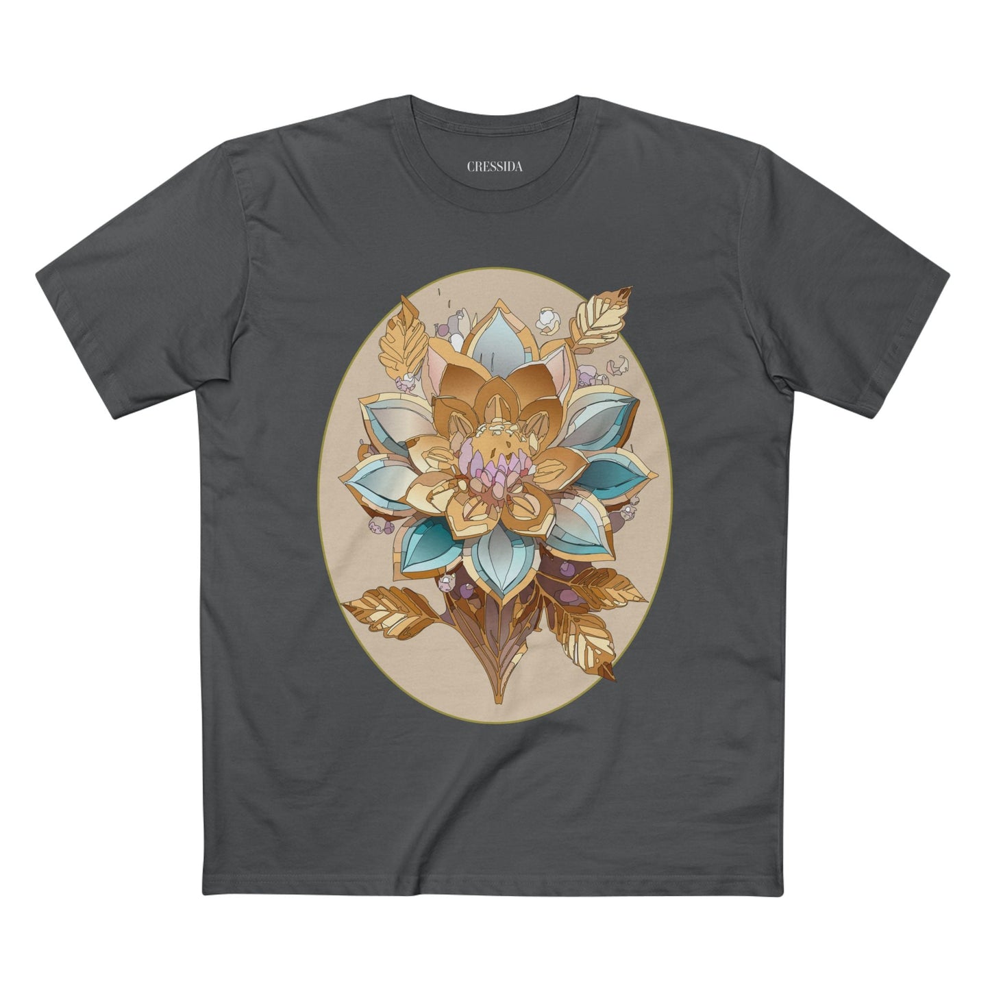 Floral Graphic T-Shirt Unisex 100 Cotton Art Design with Antique Flowers Tee 26