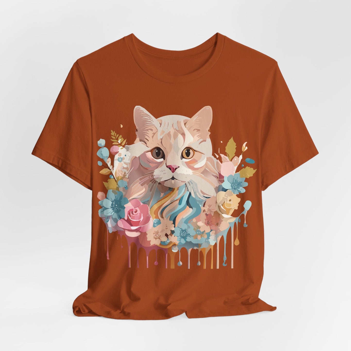 Cat Graphic Tee Unisex Short Sleeve Shirt With Adelpha Vintage Artwork