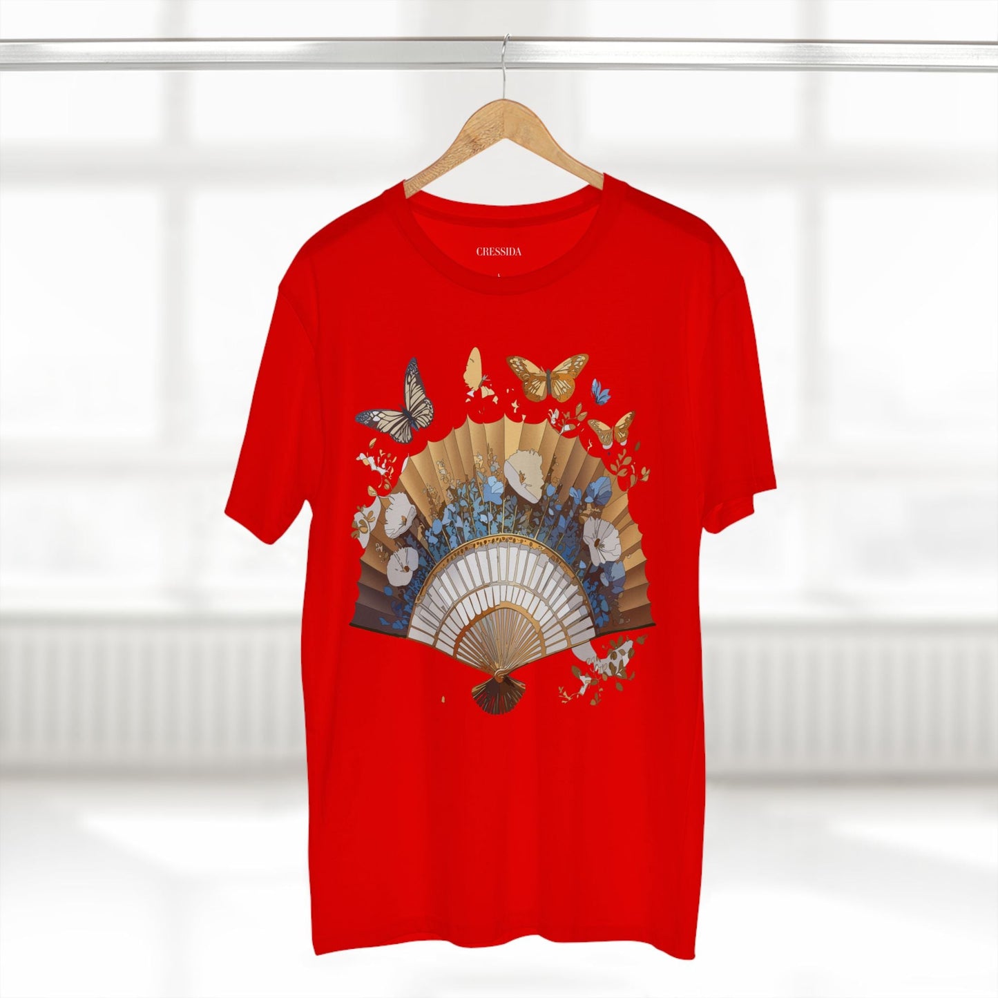 Antique Fan Graphic Design T-Shirt Unisex 100 Cotton Floral Carnival Artwork Tee 1