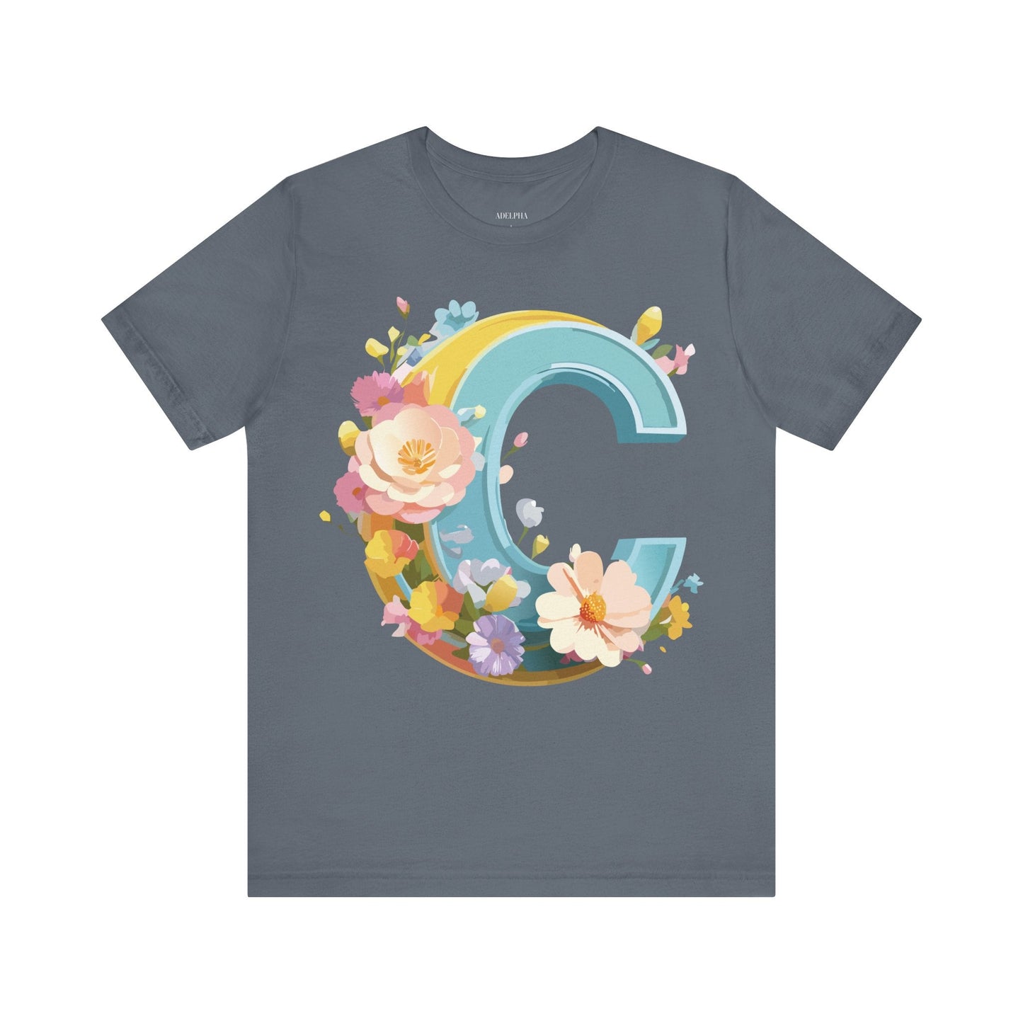 Adelpha Letter C Shirt Graphic Tee Unisex Short Sleeve Art Design Vintage Inspired Casual Wear