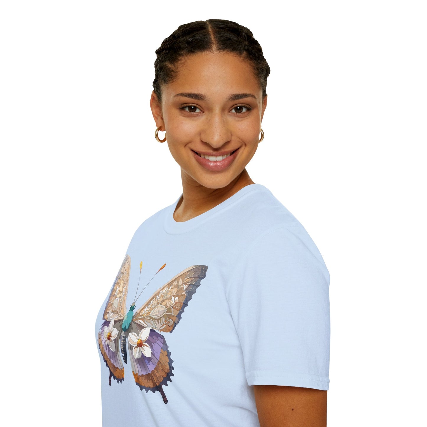 Butterfly Shirt Unisex T Shirt With Monarch Design Softstyle Gildan 64000 100 Percent Cotton Tee