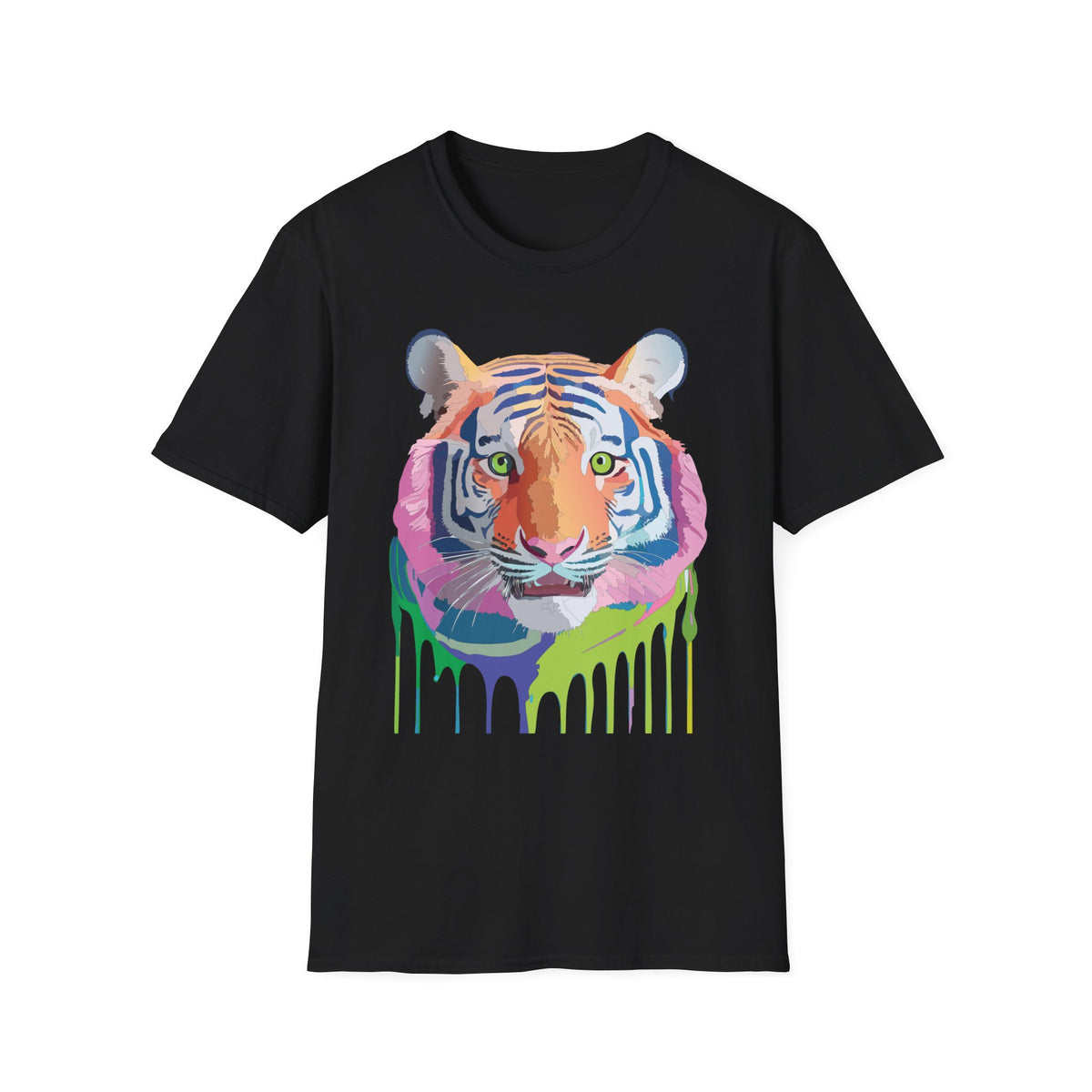 Colorful Drip Tiger T-Shirt | Vibrant Painted Tiger Tee