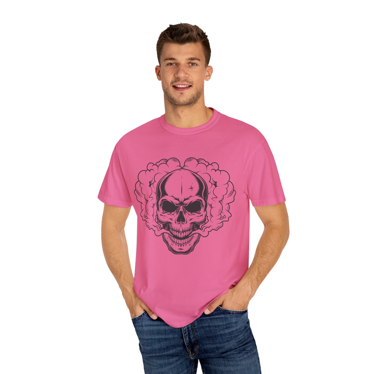 Unisex-T-Shirt aus Baumwolle mit Totenkopf 