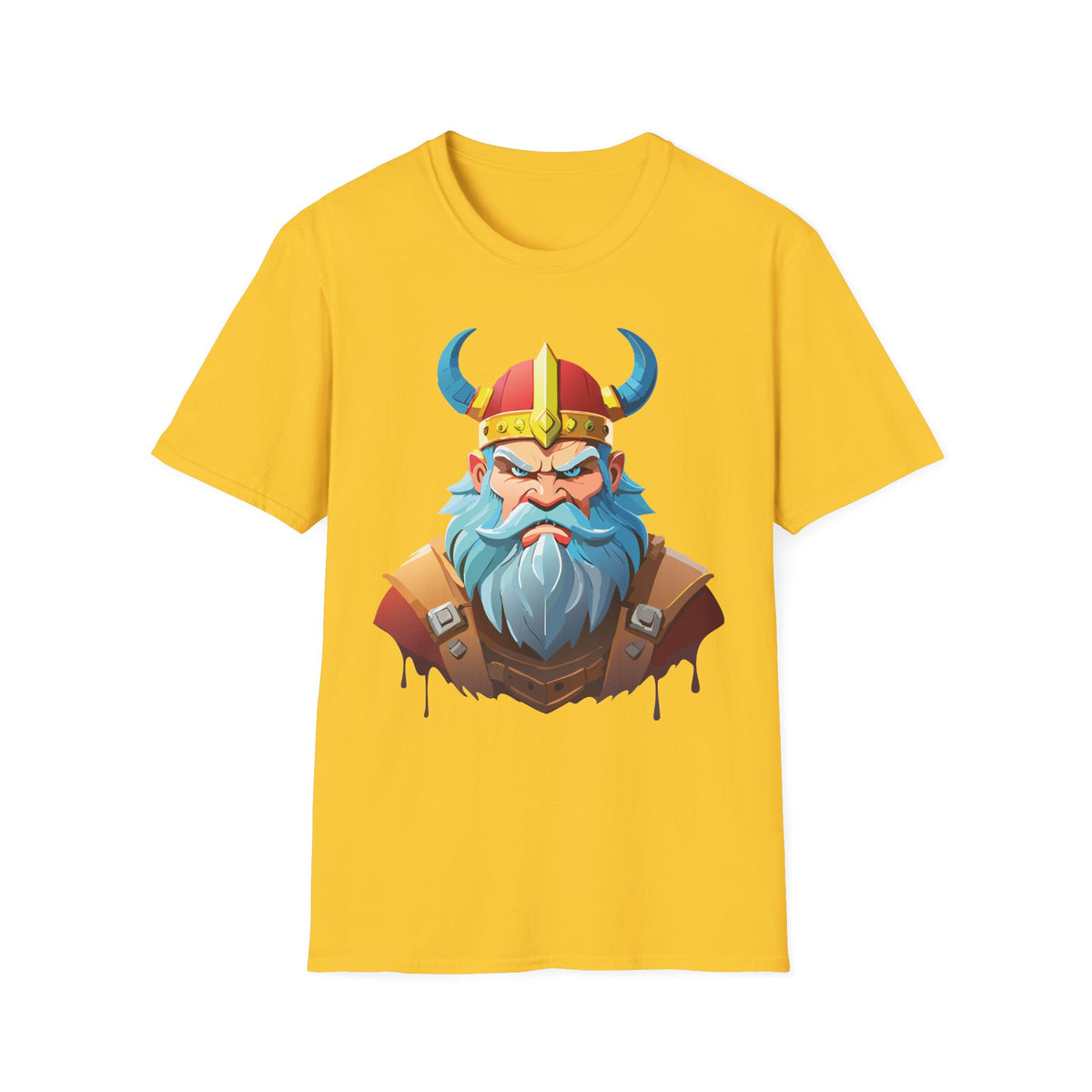 Viking Warrior Graphic T-Shirt | Horned Helmet Illustration, Bold Beard