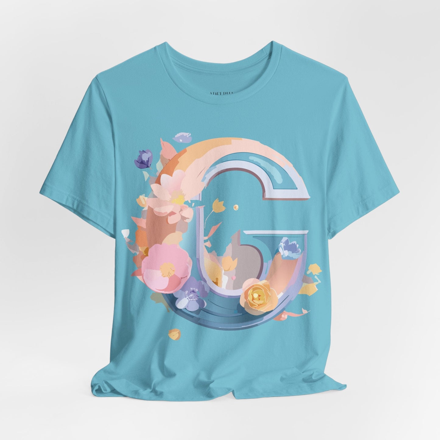 Letter G Graphic Tee Unisex Short Sleeve T Shirt by Adelpha Vintage Inspired Artwork