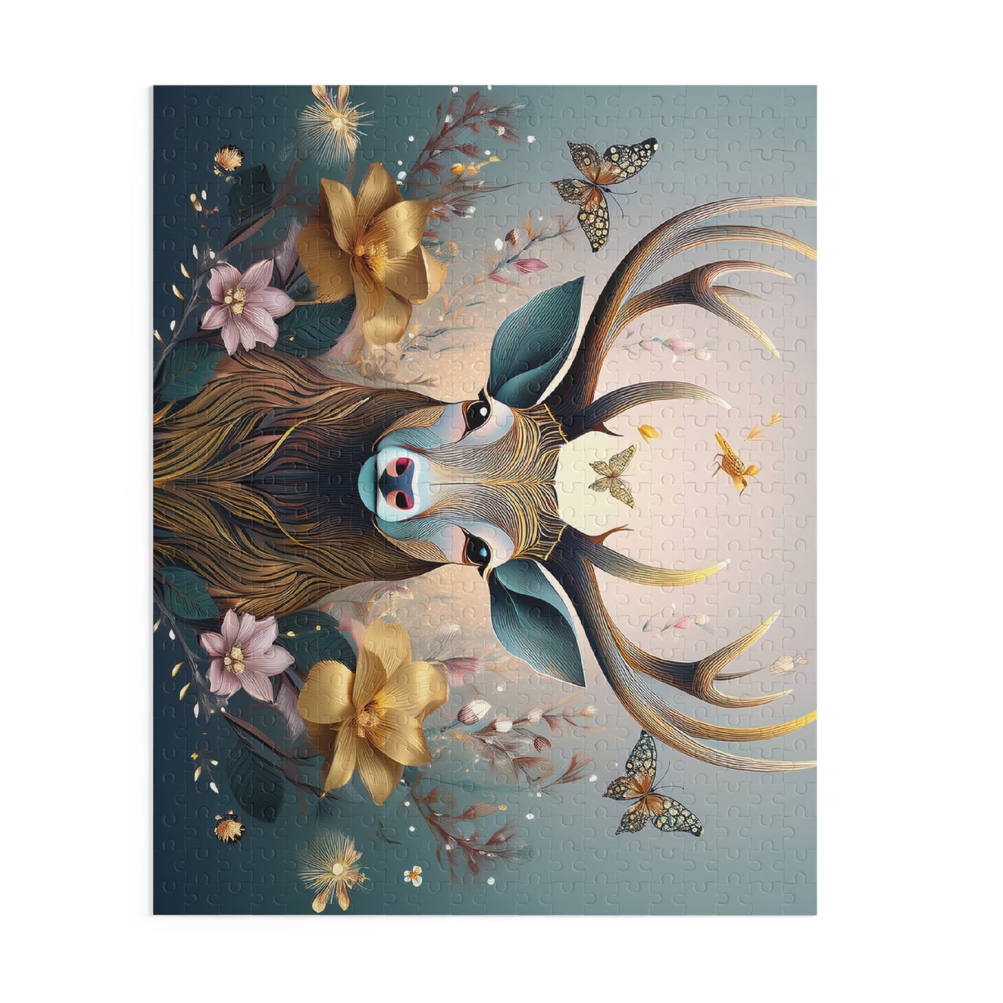 Puzzles-50 Kids Deer Puzzle 500-Piece | Floral Deer Puzzle 500-Piece, Animals Kids Puzzles Size: 16" x 20",  Ages 9+