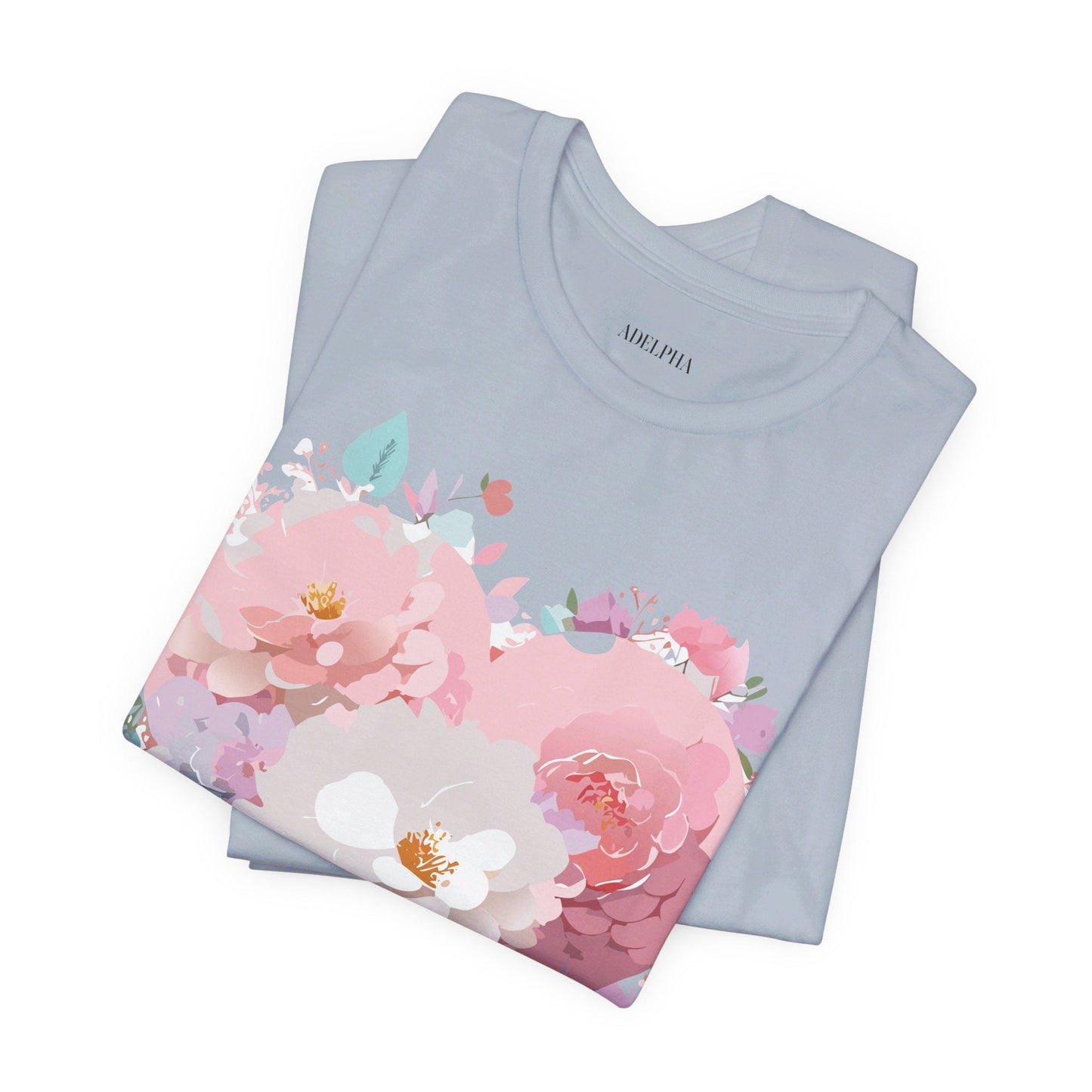 Valentine Day Graphic Unisex 100 Cotton Vintage Artwork with Love and Flower Design Tee 35