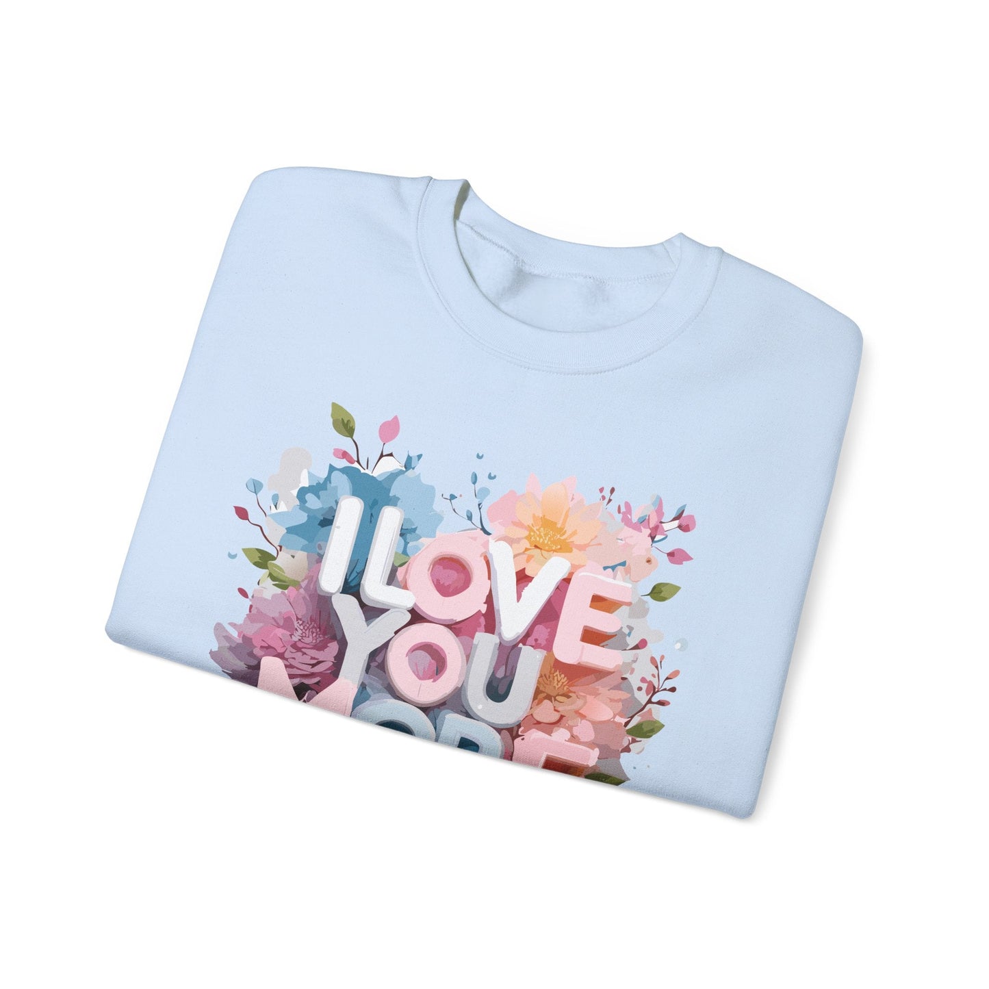 Floral Love Sweatshirt Unisex Heavy Blend Crewneck Valentines Day 50 50 Cotton Polyester Gildan 18000