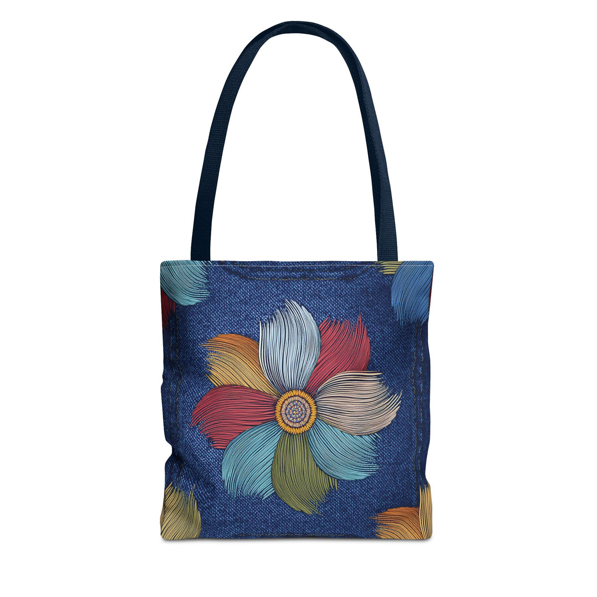 Denim Fabric Imitation Print Unisex Canvas Bag Poly Spun 3 Sizes Tote Bag 175
