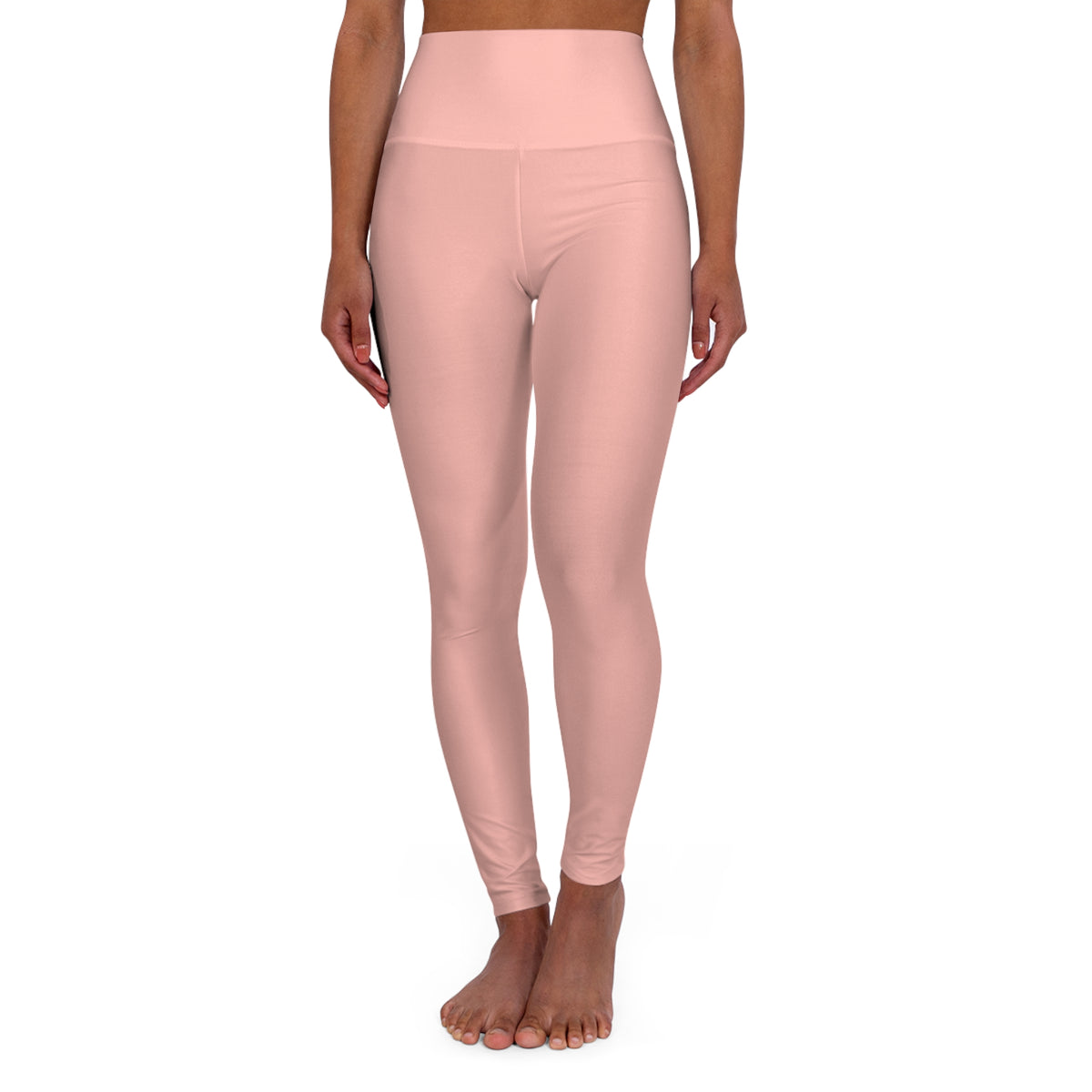Powder Blush Tan Color High-Waist Yoga Leggings Women's Seamless Poly-Span Stretchy Pants XS-2XL