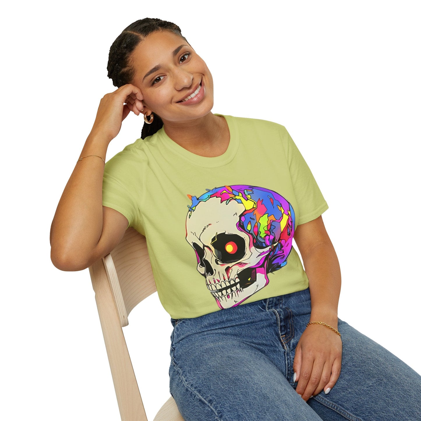 Skull Tee Shirt Unisex Skeleton Shirt Gildan Softstyle 64000 Short Sleeve Graphic Design