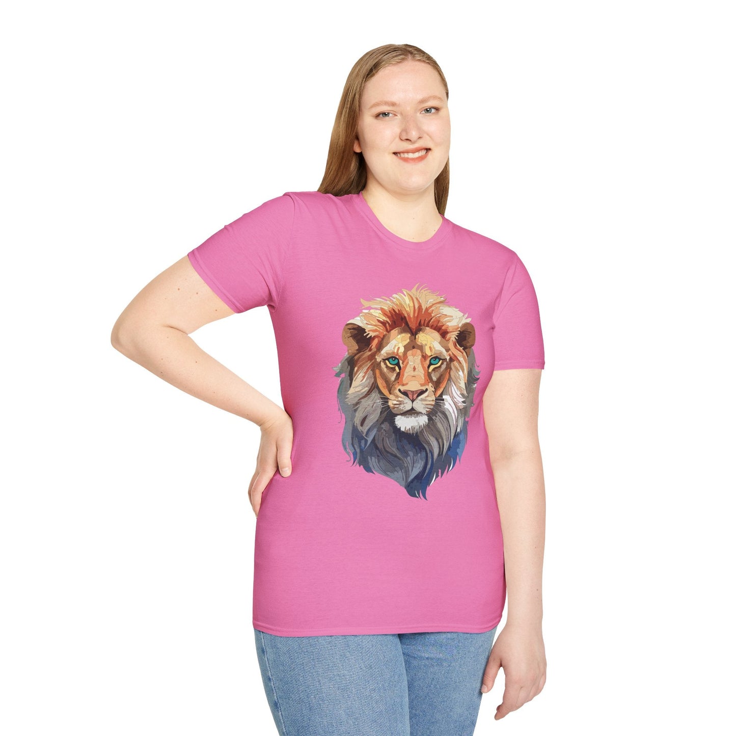 Lion Shirt Unisex Animal Tee Gildan Softstyle 64000 Cotton Tee