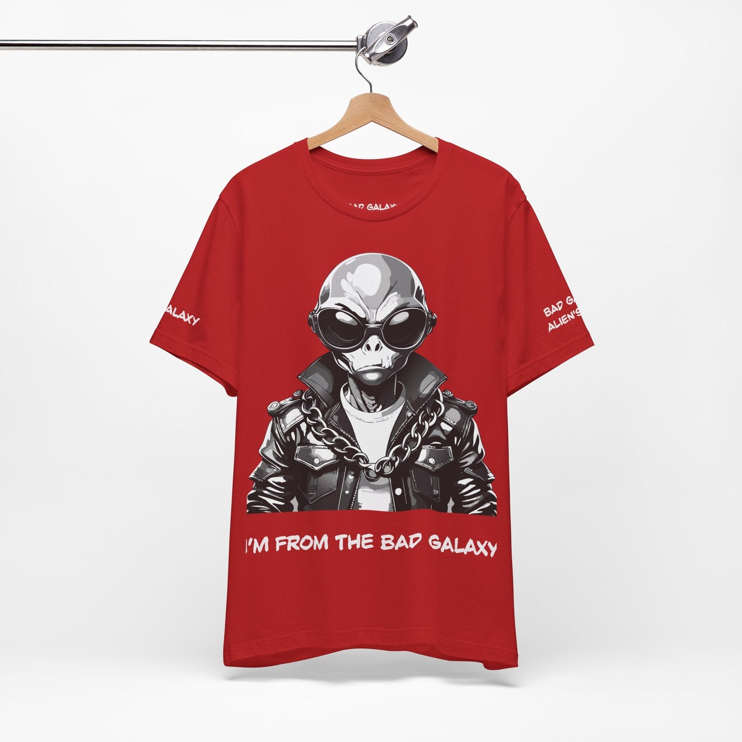 Tee Shirt With Alien From Bad Galaxy 100 Percent Cotton Made To Order Eco Friendly Inks Tee