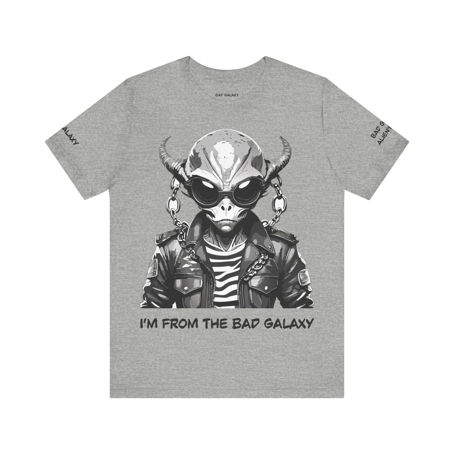 Tee Shirt With Alien From Bad Galaxy One Hundred Percent Cotton Lightweight USA Made With Eco Inks