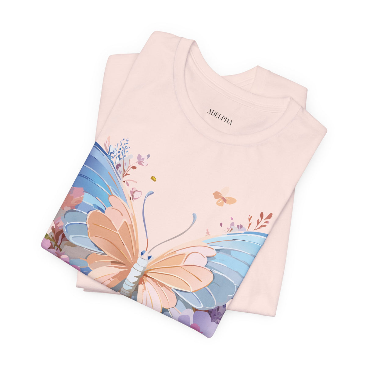 Butterfly Graphic Unisex Cotton Bella+Canvas Tee with Art Design n06