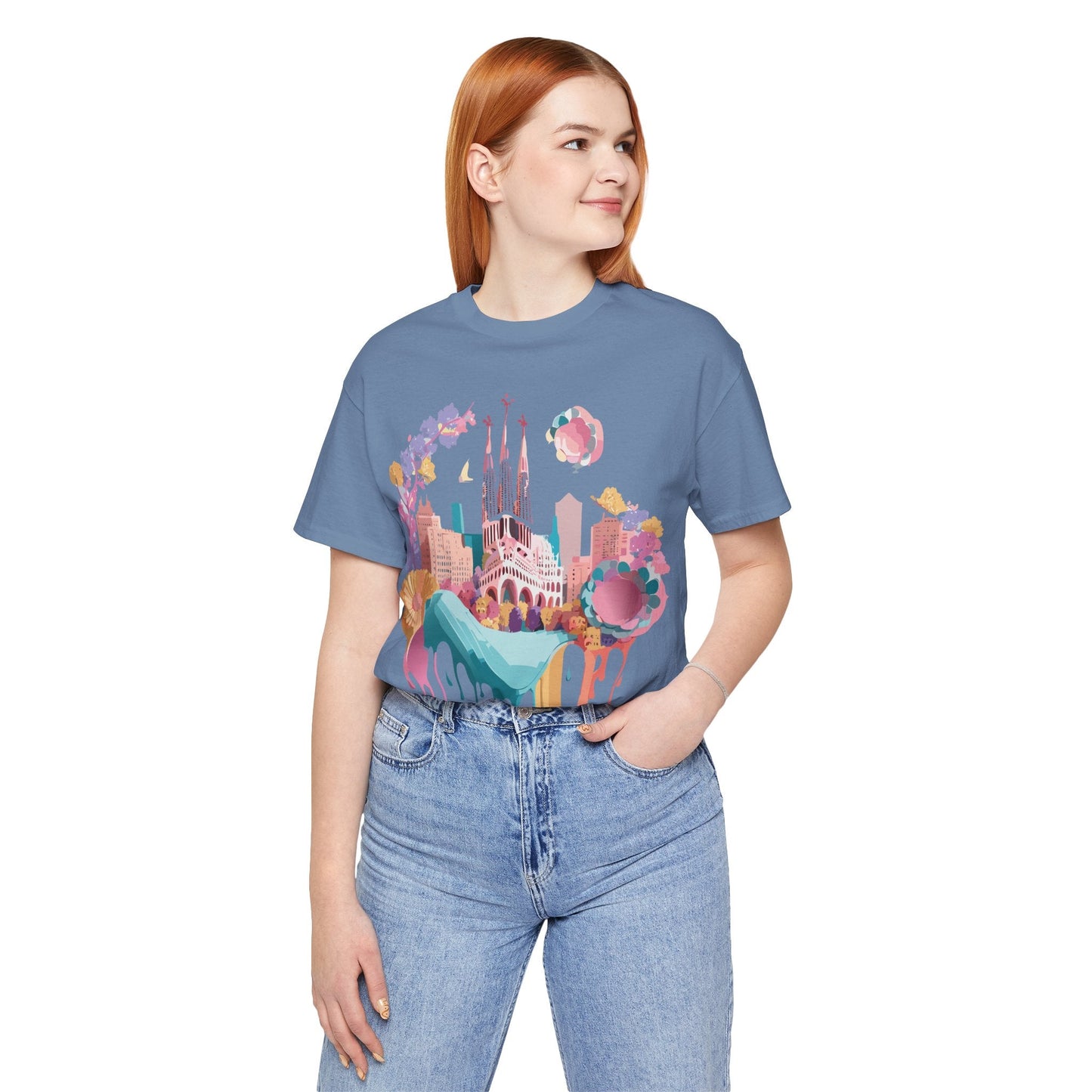 Tourist Shirt Barcelona Graphic Tee Unisex Vintage Style Adelpha Artwork Art Design Tee