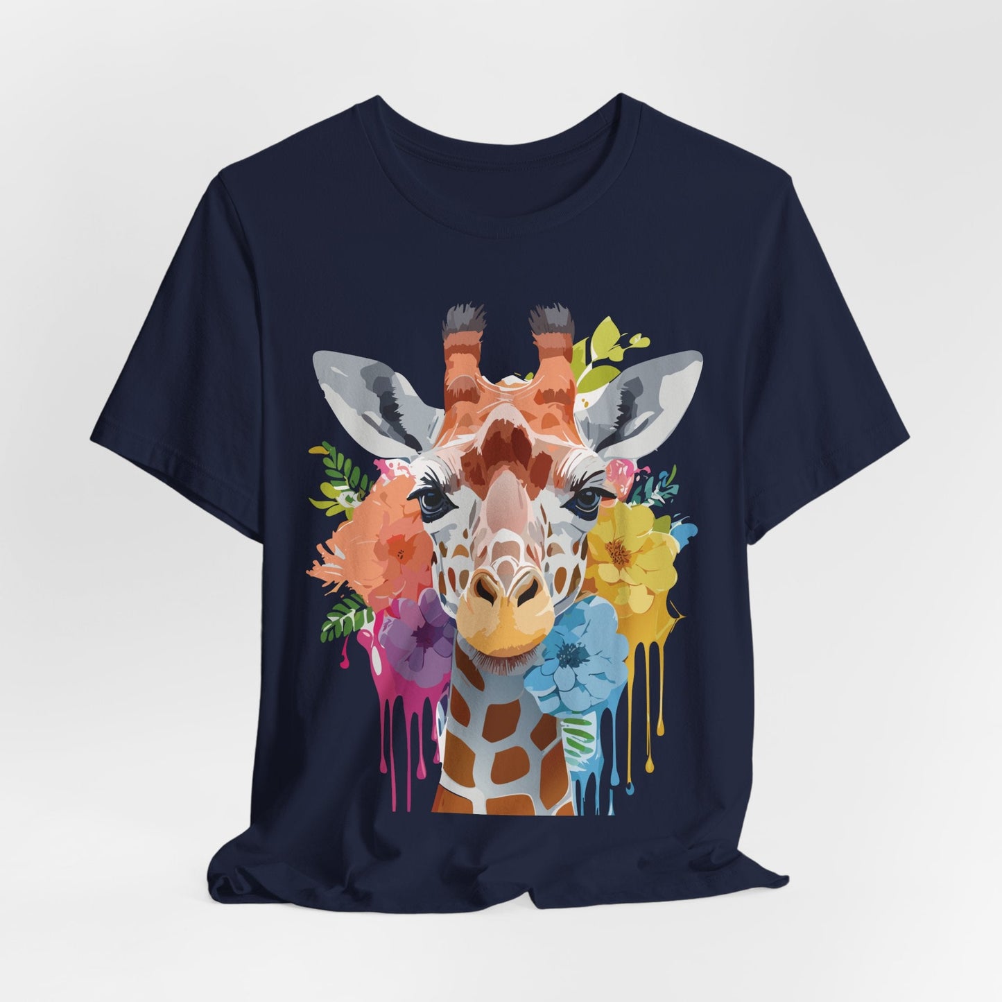 Giraffe Graphic Tee By Adelpha Unisex Vintage Inspired Art Design Short Sleeve Jersey Shirt