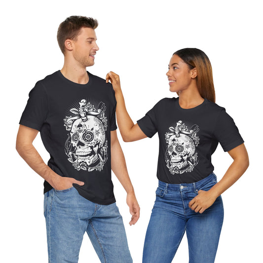 Camiseta unisex de algodón con calavera