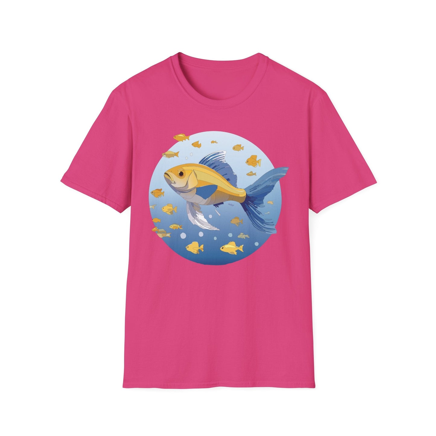 Fish Art Graphic Tee Shirt For Men And Women Unisex Cotton Softstyle Tee With Fish Artwork Design