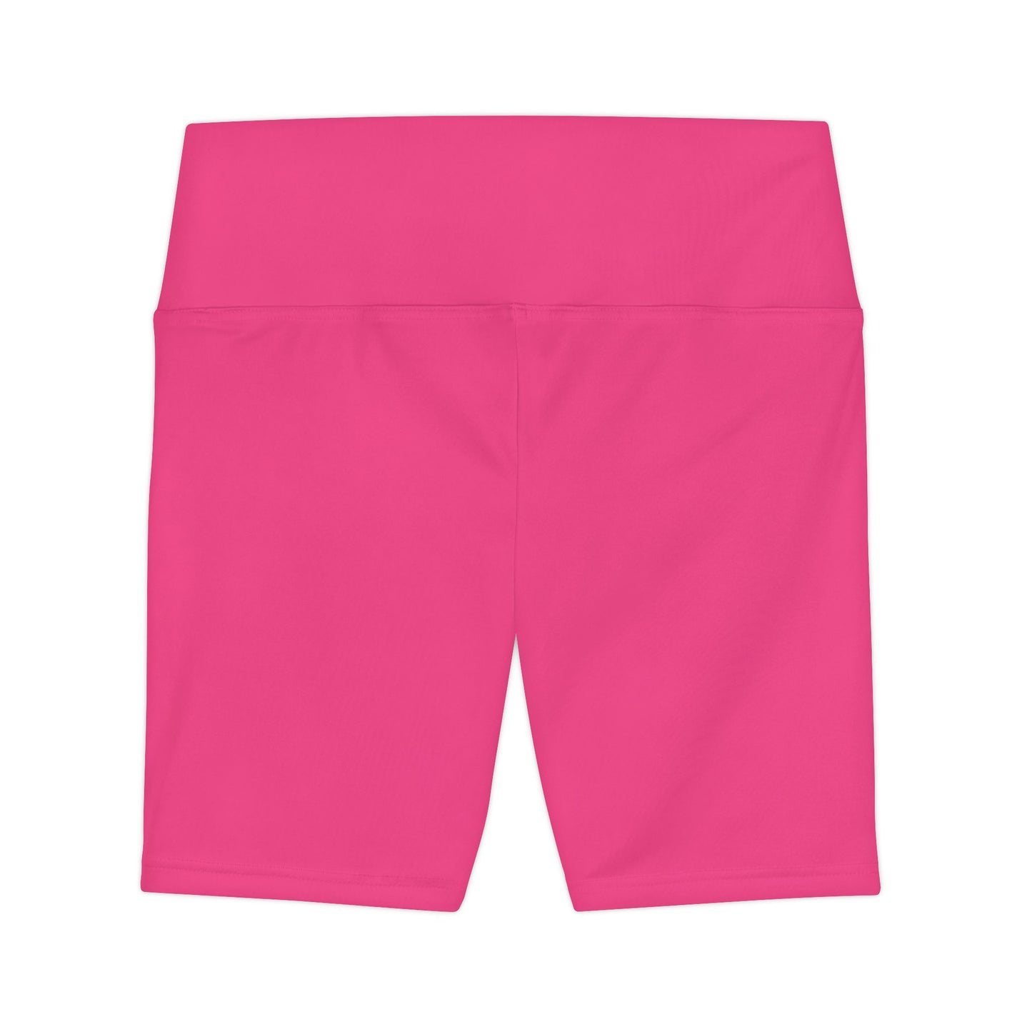 Wild Strawberry Pink Women's Workout Shorts — Solid High-Waist Biker Shorts for Exercise & Everyday Wear