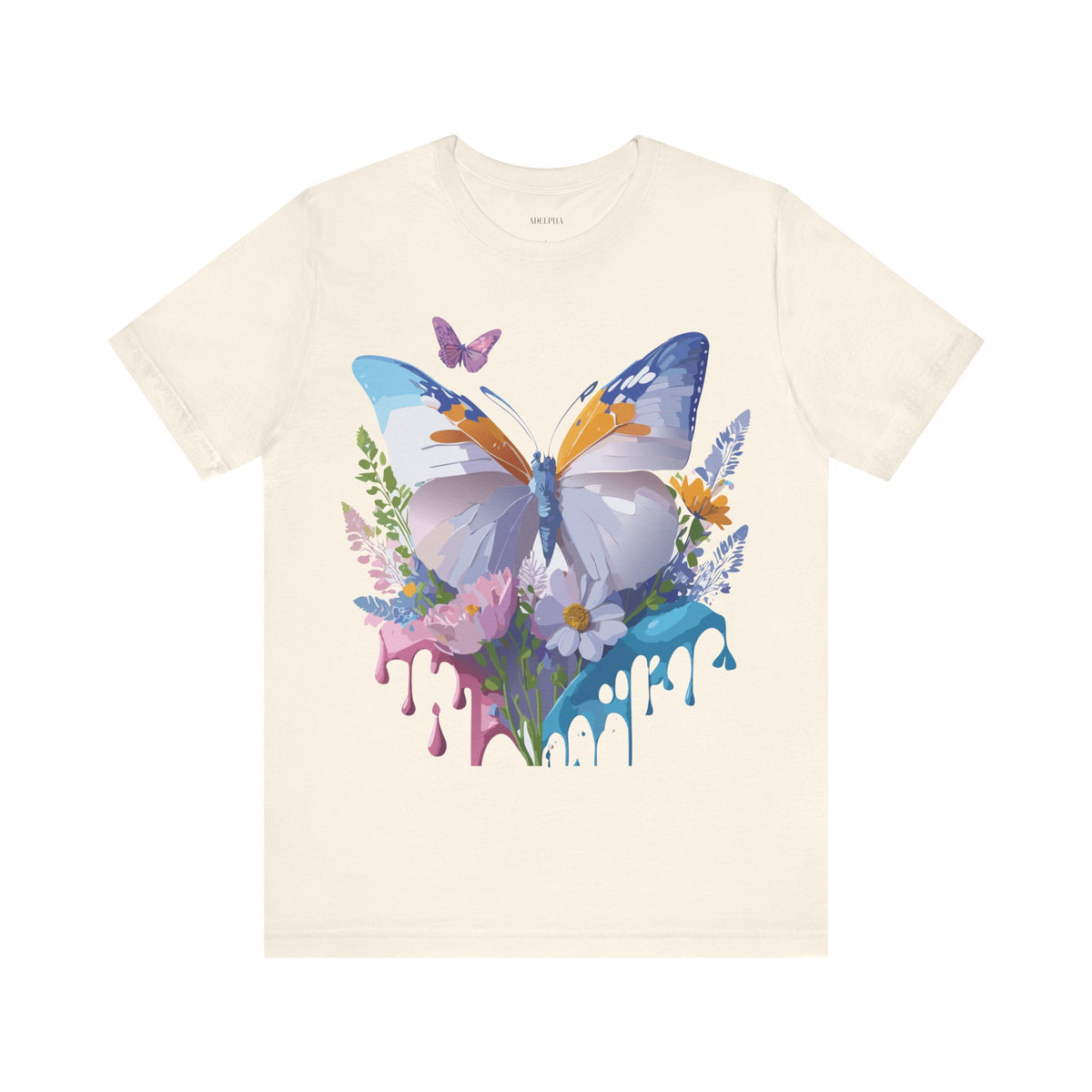 Butterfly Graphic Unisex Cotton Bella+Canvas Tee with Art Design n101