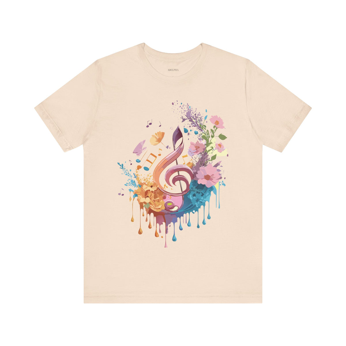 Music Graphic Unisex Cotton Bella+Canvas Tee with Art Design m80