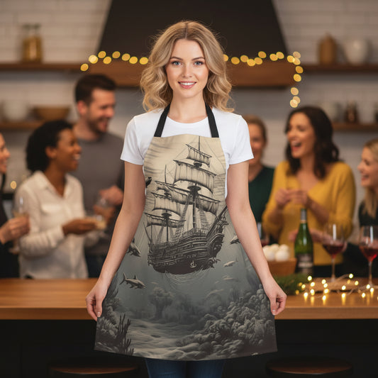 Ship 100% Polyester Stain-resistant 31.5 x 25.6 | Art Print Canvas Apron 4