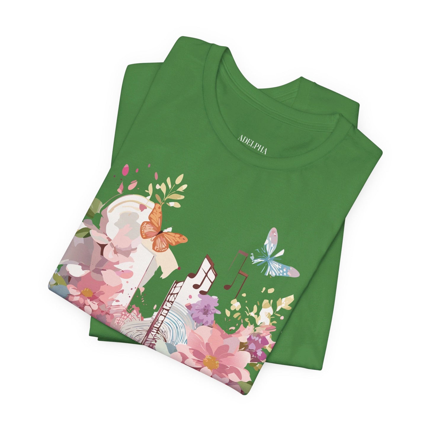 Music Graphic Unisex 100 Cotton Vintage Art with Musical Elements Tee 121