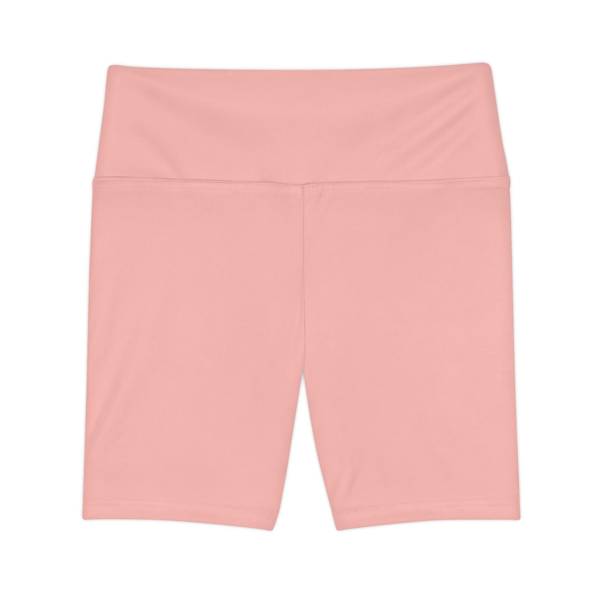 Powder Blush Rose Women's Pink High-Waist Workout Shorts — Seamless Biker Activewear