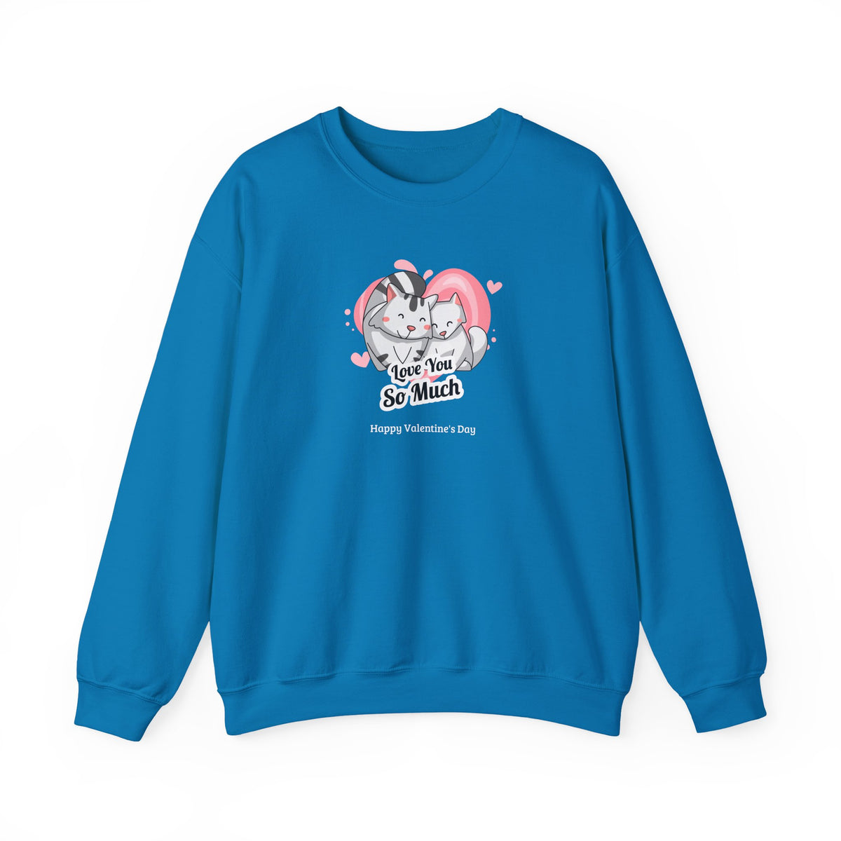 Cat Graphic Valentine's Day Sweatshirt Unisex 50/50 Cotton-Poly Animal Sweatshirt w12