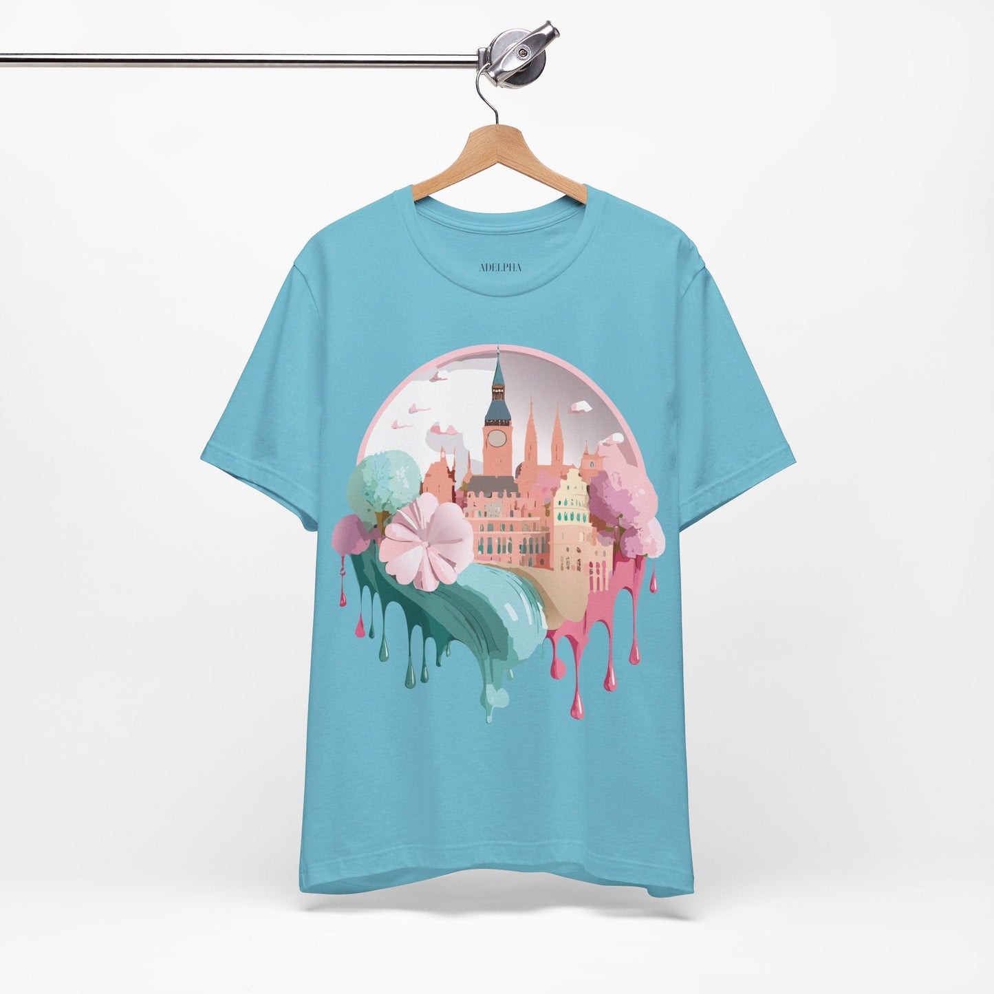 Prague Tourist Shirt Unisex Graphic Tee Featuring Vintage Inspired Art By Adelpha