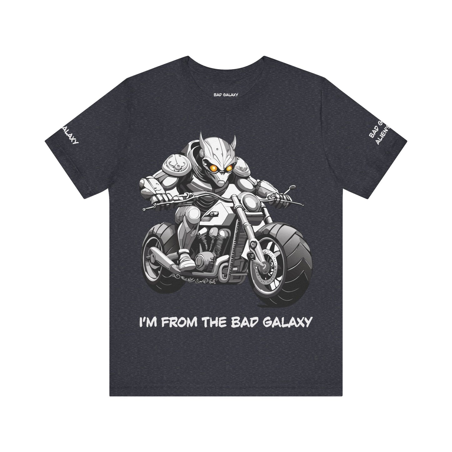 Tee Shirt With Alien From Bad Galaxy 100 Percent Cotton Lightweight Made In USA Eco Friendly Inks