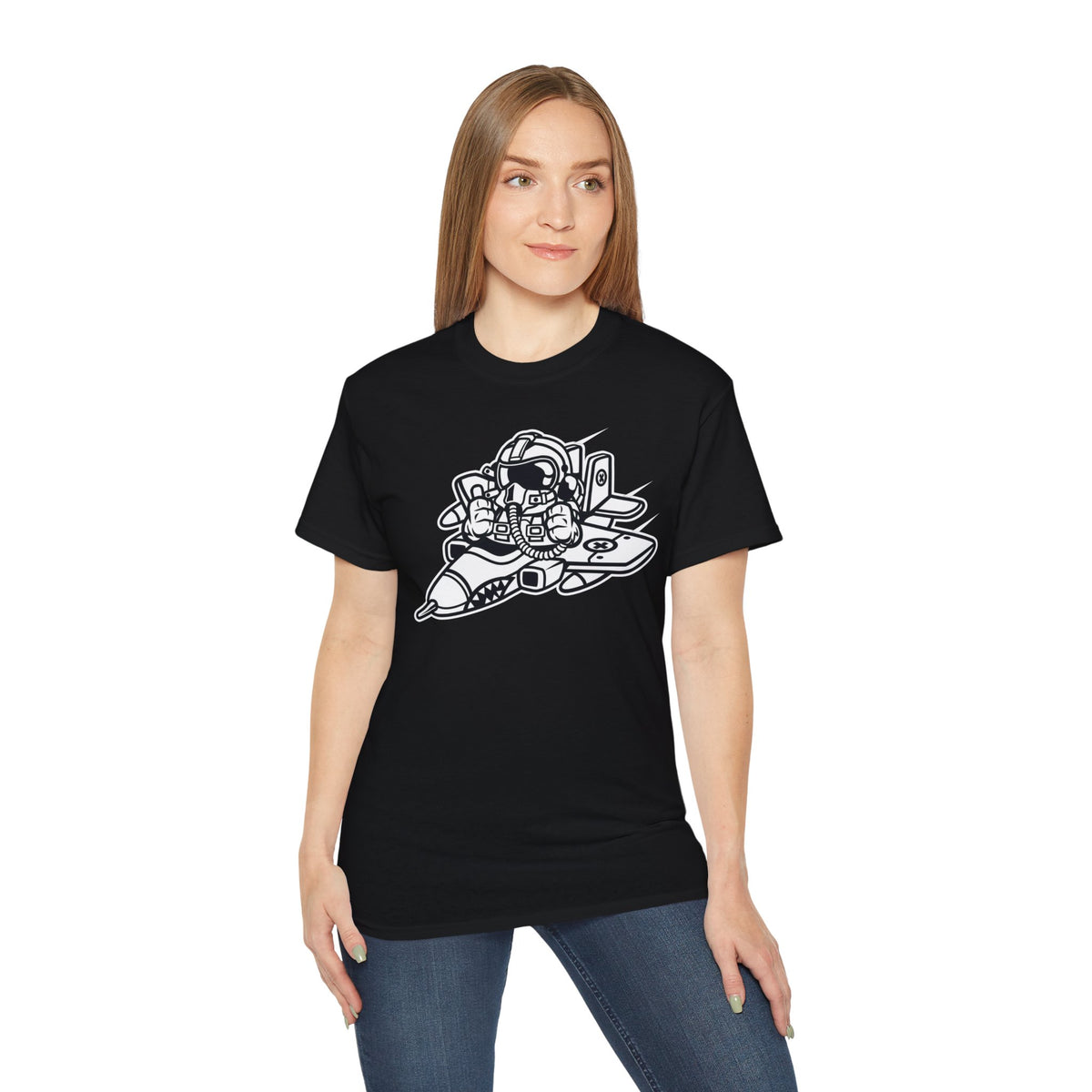 Astronaut Cartoon Graphic Tee Unisex 100 Cotton Gildan T-Shirt 8