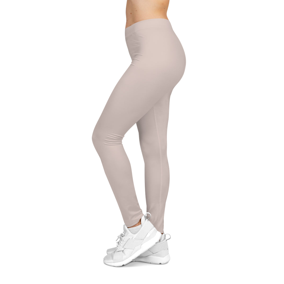 Desert Morning Beige Color Women's Poly-Span Casual Leggings XS-2XL