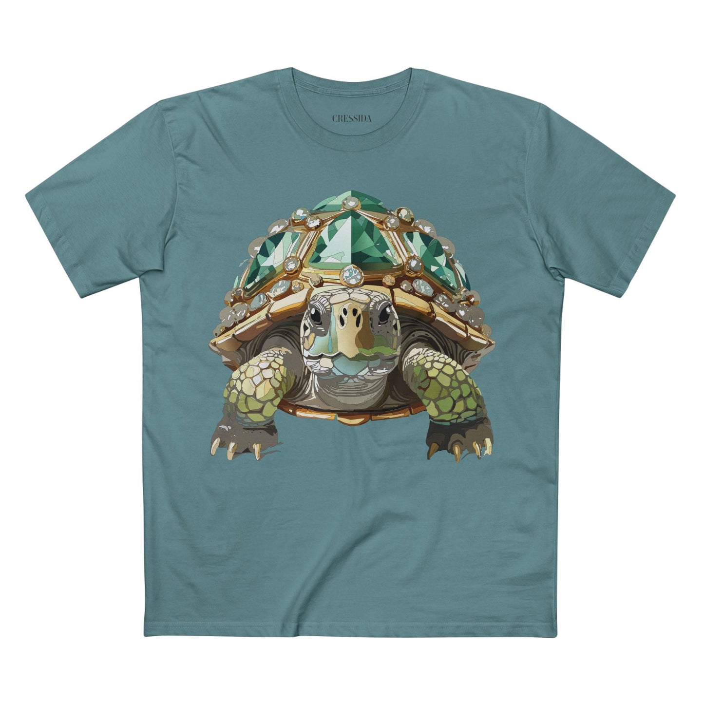 Turtle Graphic Unisex 100 Cotton Tee With Unique Animal Golden Medallion Art Design 30