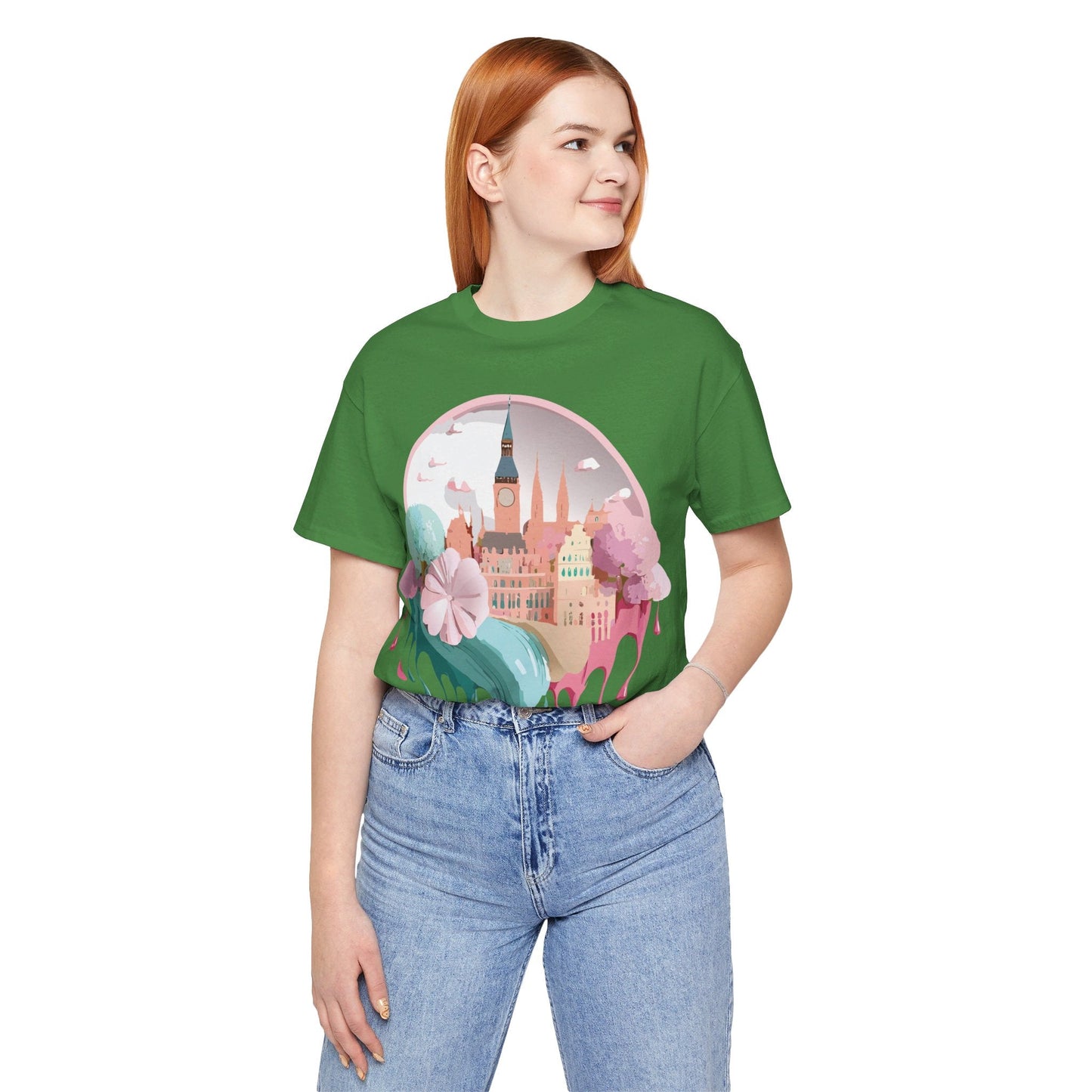 Prague Tourist Graphic Tee by Adelpha Unisex Vintage Style Short Sleeve Shirt Collection