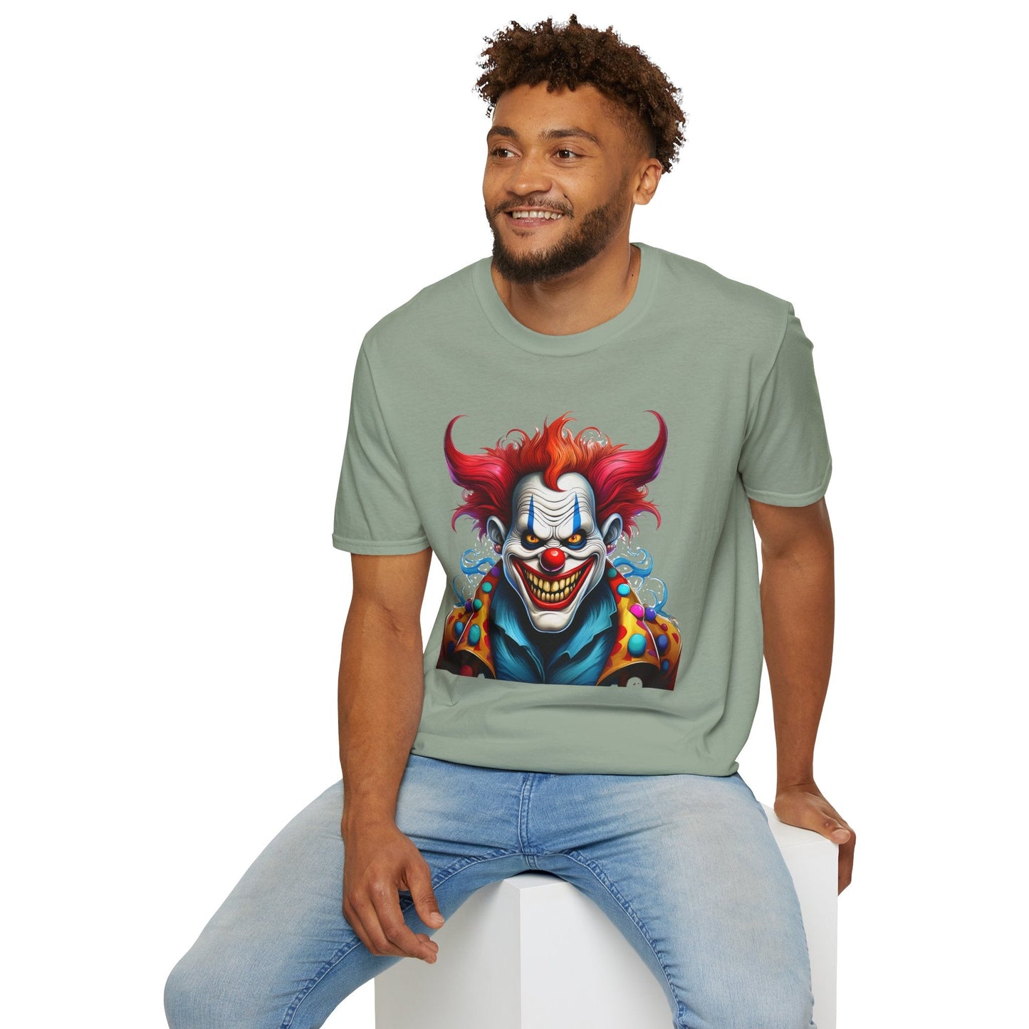 Clown Shirt Unisex Tee Circus Shirt Funny Man Shirt Scary Man Tee 100 Percent Cotton Gildan 64000