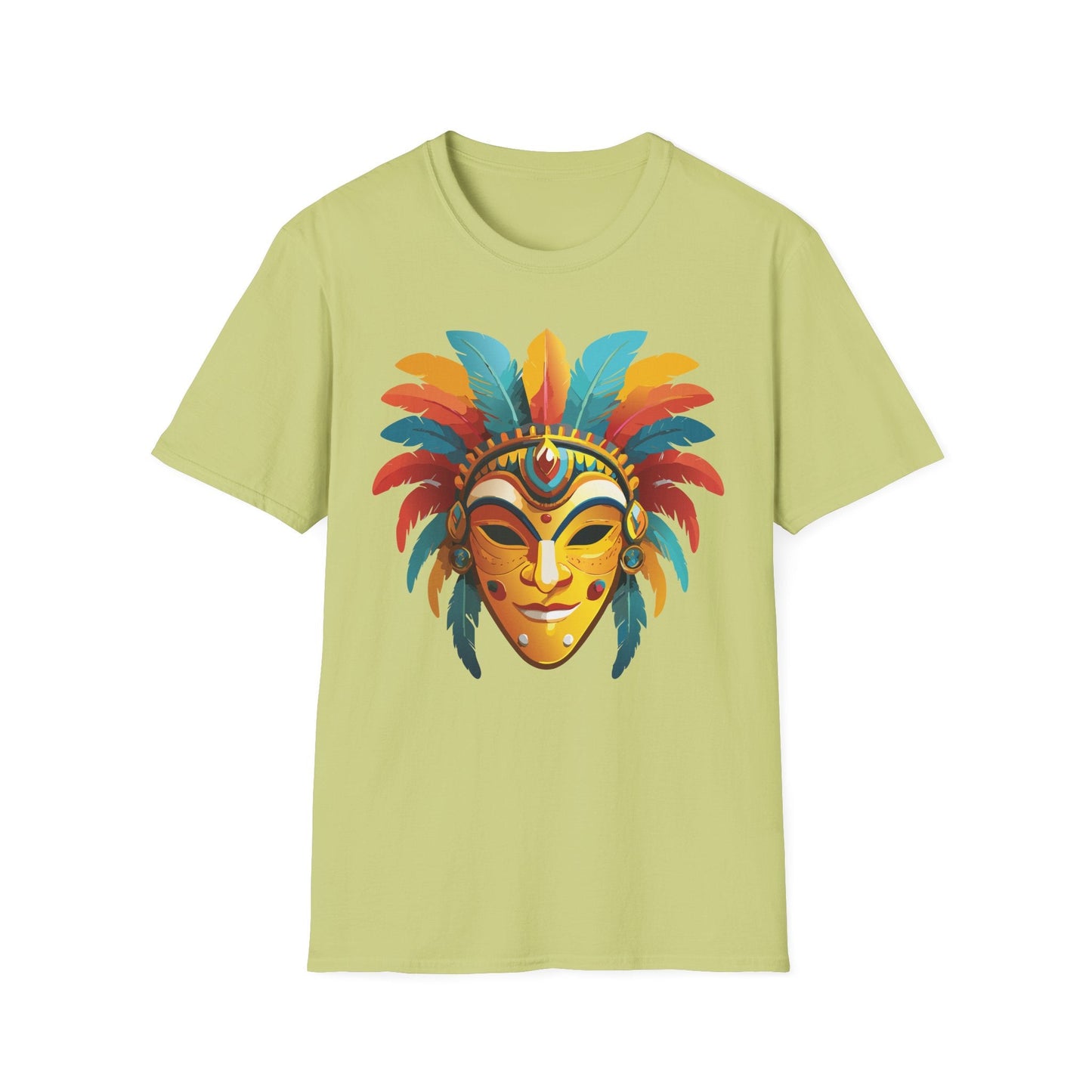 Mask Tee Shirt Unisex Masquerade Design Gildan Softstyle 100 Percent Cotton Tee for Everyday Comfort
