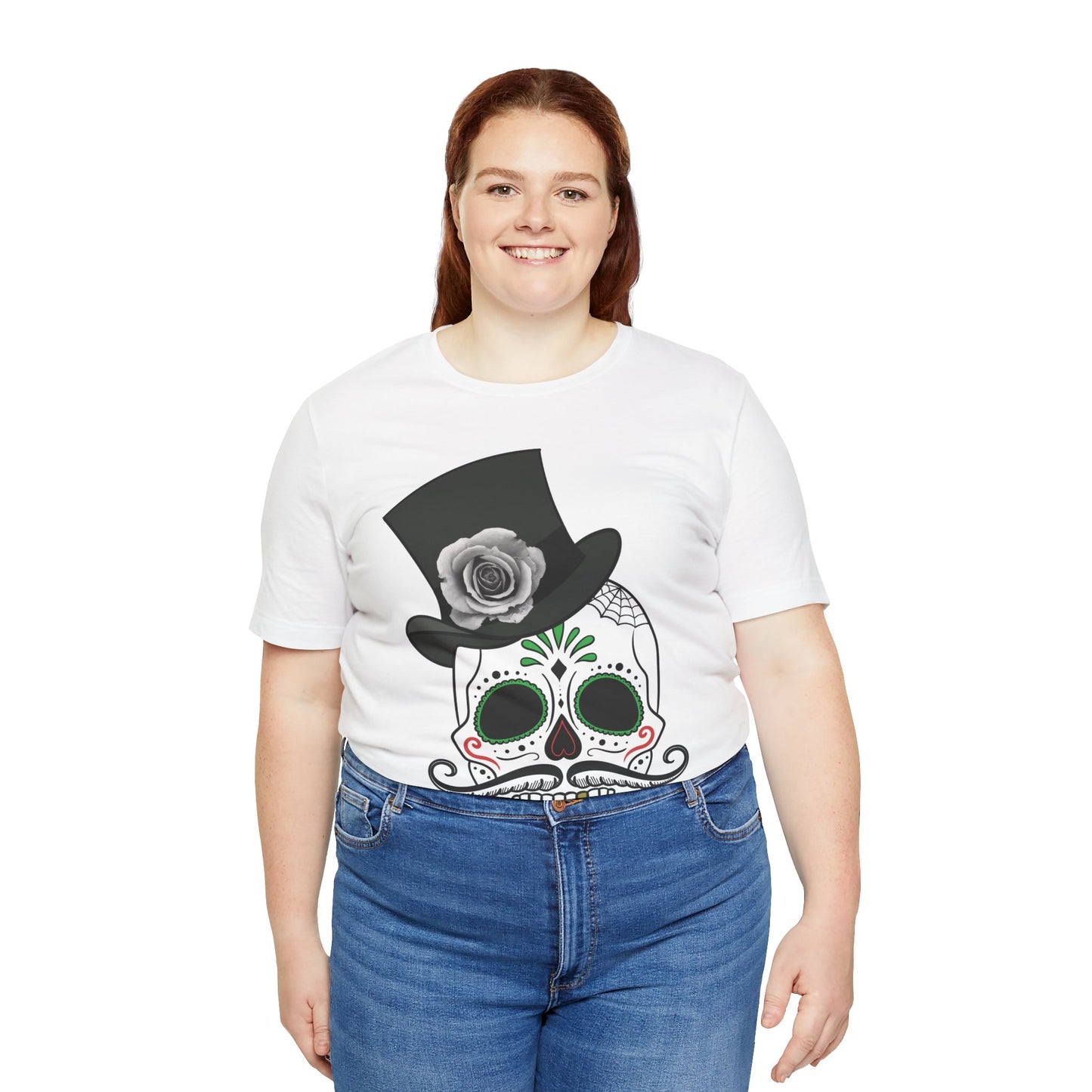 Unisex-T-Shirt aus Baumwolle mit Totenkopf